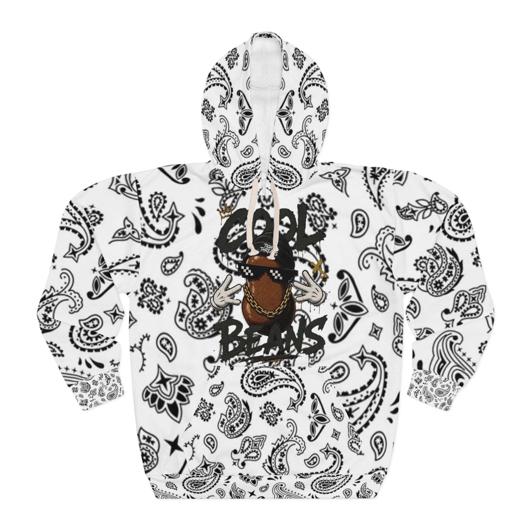 Cool Beans Bandana Paisley Pattern Hoodie | Cool Beans Bean, Tight Threads Beanie, Dope Graphic