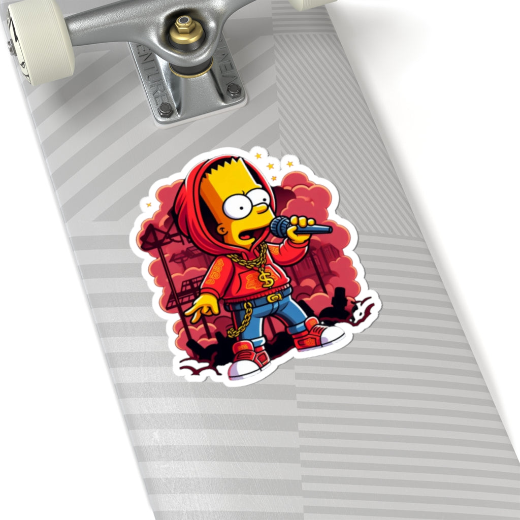 Rap Bart Simpson Sticker | Kiss-Cut Vinyl Sticker, Hip Hop Character