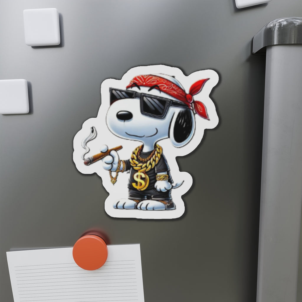 Cool Snoopy- Dog Wearing Bandana die-cut magnet | Cartoon Character Magnet