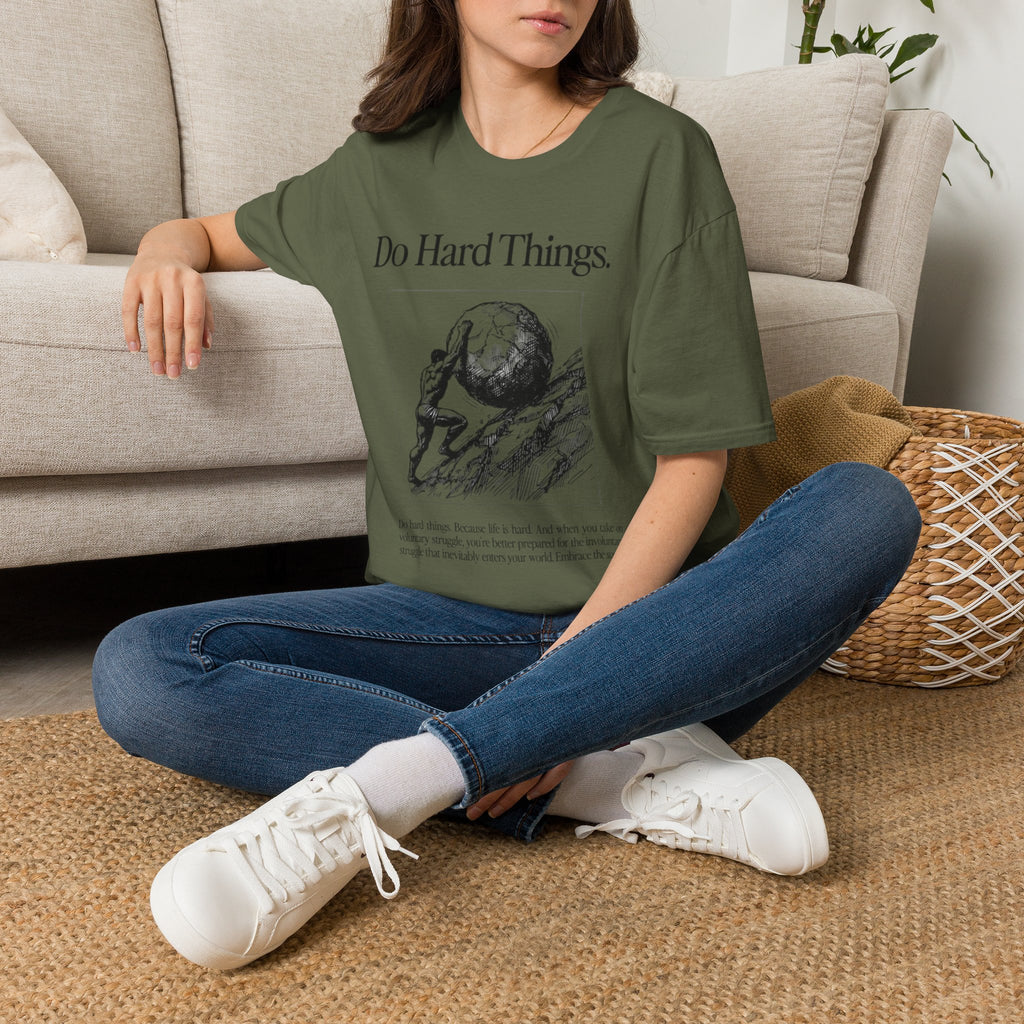 Do Hard Things Inspirational Unisex T-Shirt: Motivational Gym Tee, Casual Workout Shirt, Positive Apparel