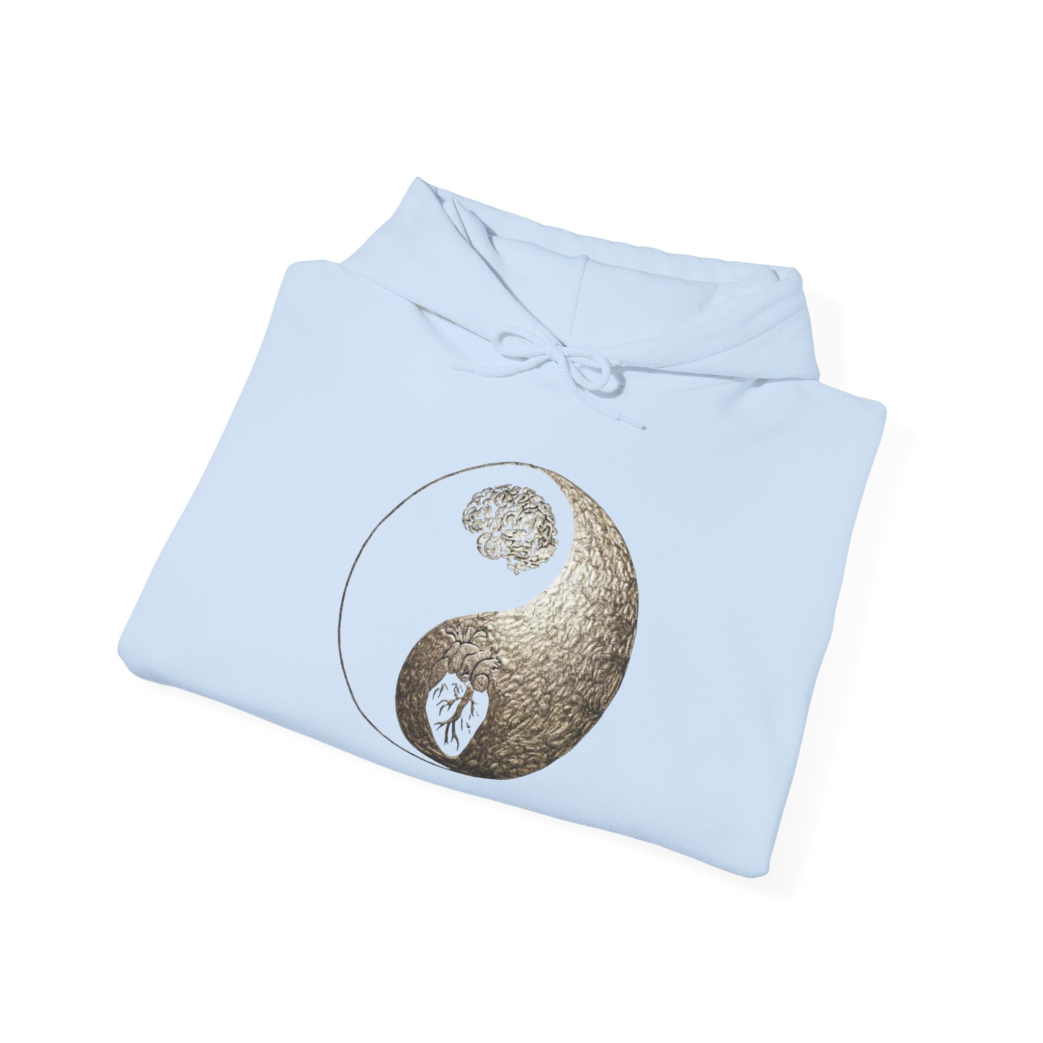 Yin Yang Mind over Body Hooded Sweatshirt - Cozy Unisex Hoodie for Peace Lovers, Spiritual Gift, Casual Wear, Meditation