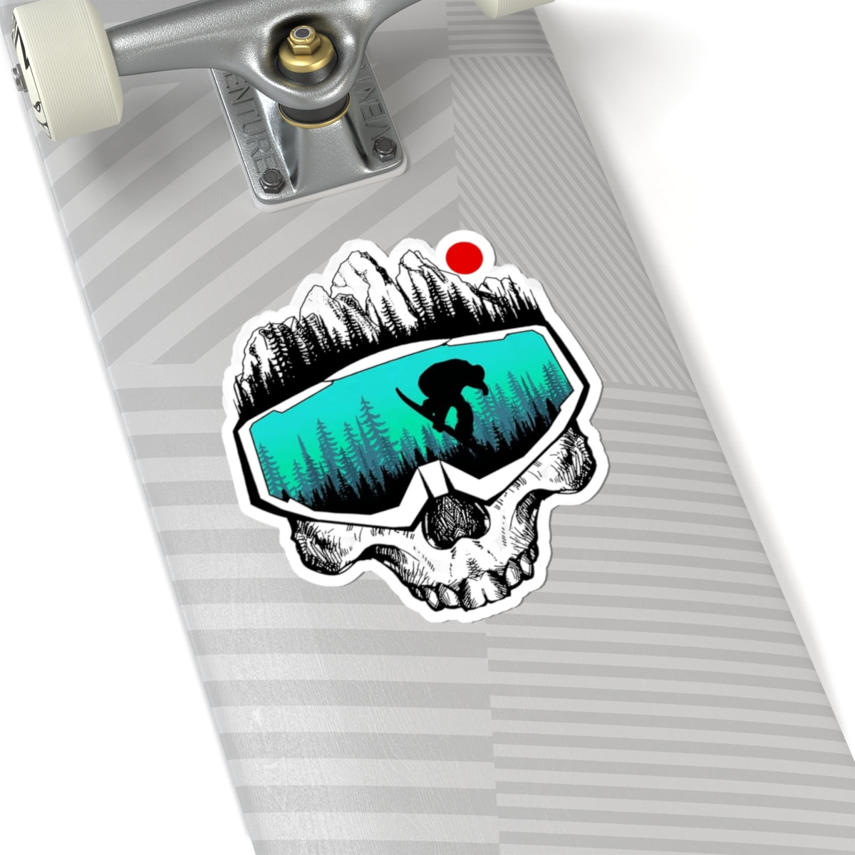 Snowboard Skull Kiss-Cut Stickers | Outdoor Adventure, Winter Sports, Cool Gear, Laptop Decals, Nature Vibes
