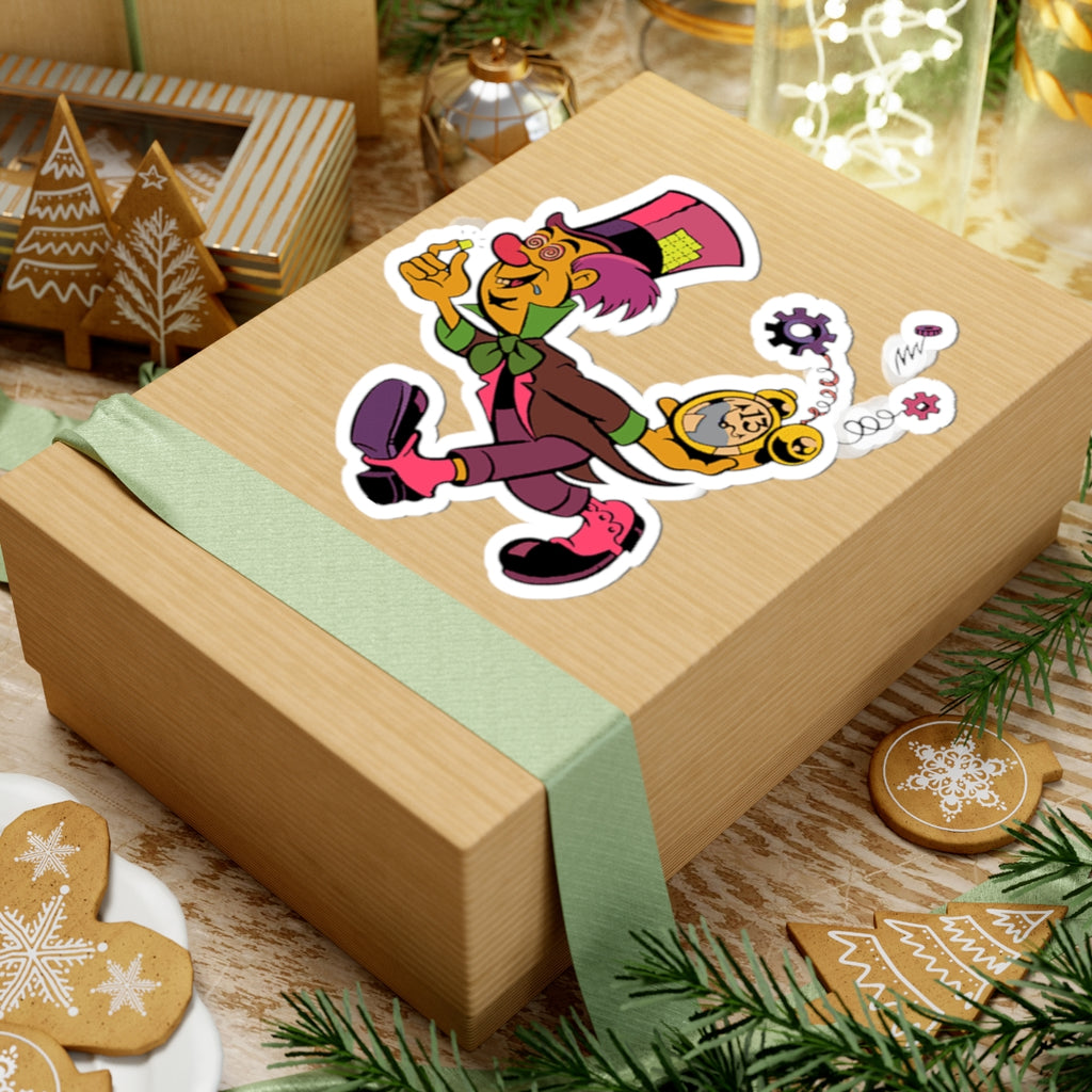 Psychedelic Mad Hatter Sticker - Kiss-Cut Stickers, Alice in Wonderland Decal, Trippy Laptop Sticker, Colorful Water Bottle Decal, Unique