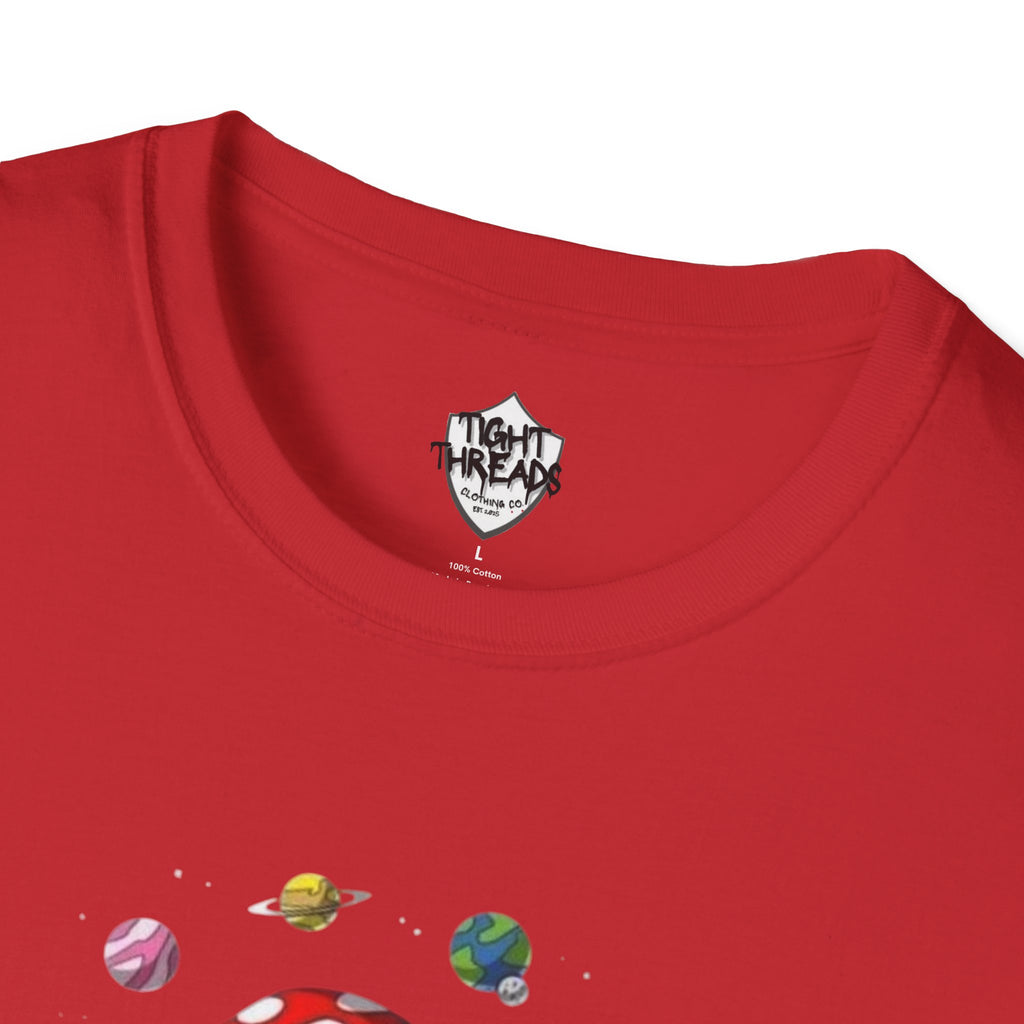 Mushroom Meditation Tee | Unisex Softstyle T-Shirt, Trendy Graphic Tee, Casual Wear, Nature Lover Gift, Relaxation Shirt, Festival Apparel