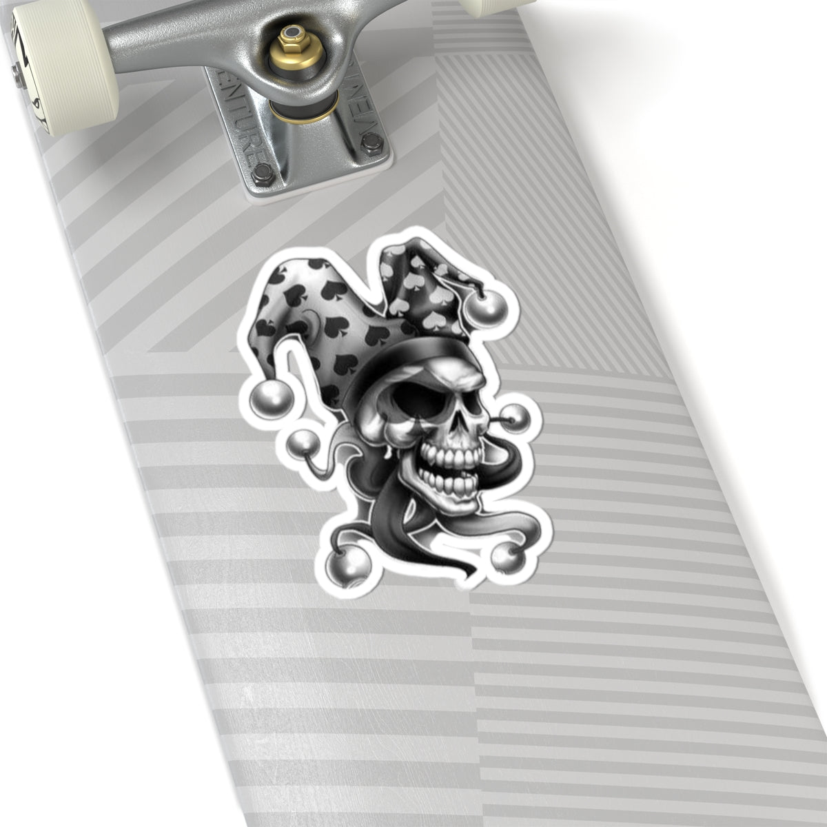 Jester Skull Stickers - Cool Laptop Decal, Goth Aesthetic Art, Dark Humor Gift, Halloween Decor, Unique Punk Accessories