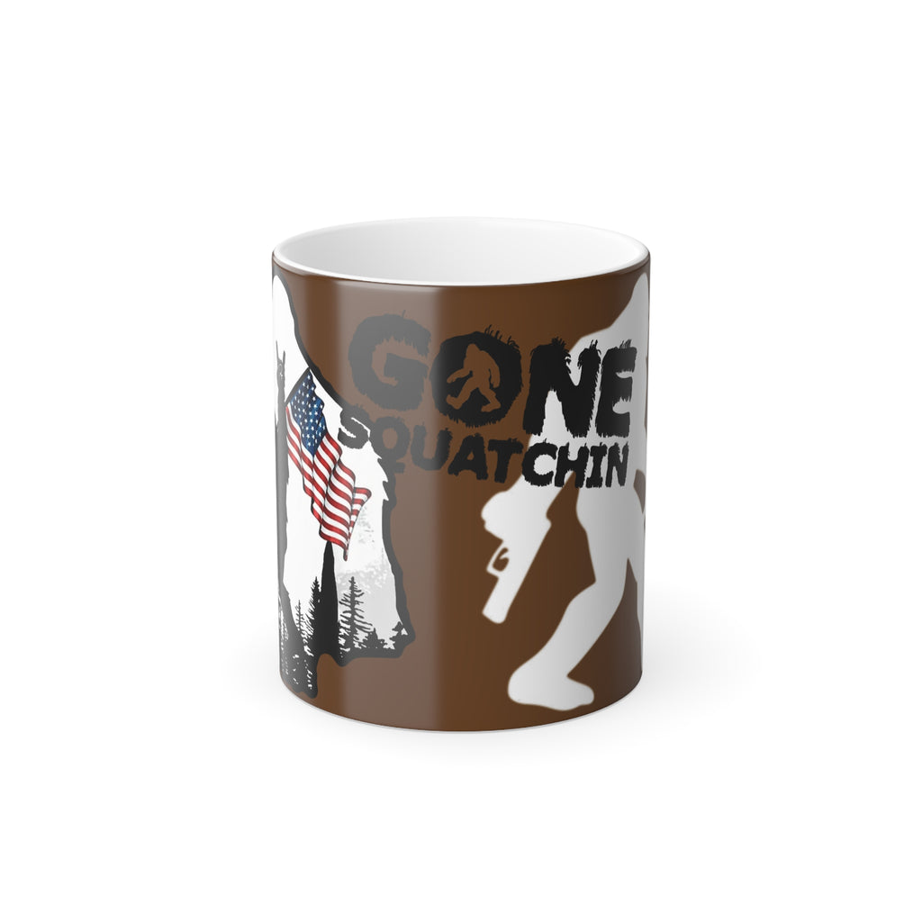 American Flag Gone Squatchin' Sasquatch Mug | Color Morphing 11oz