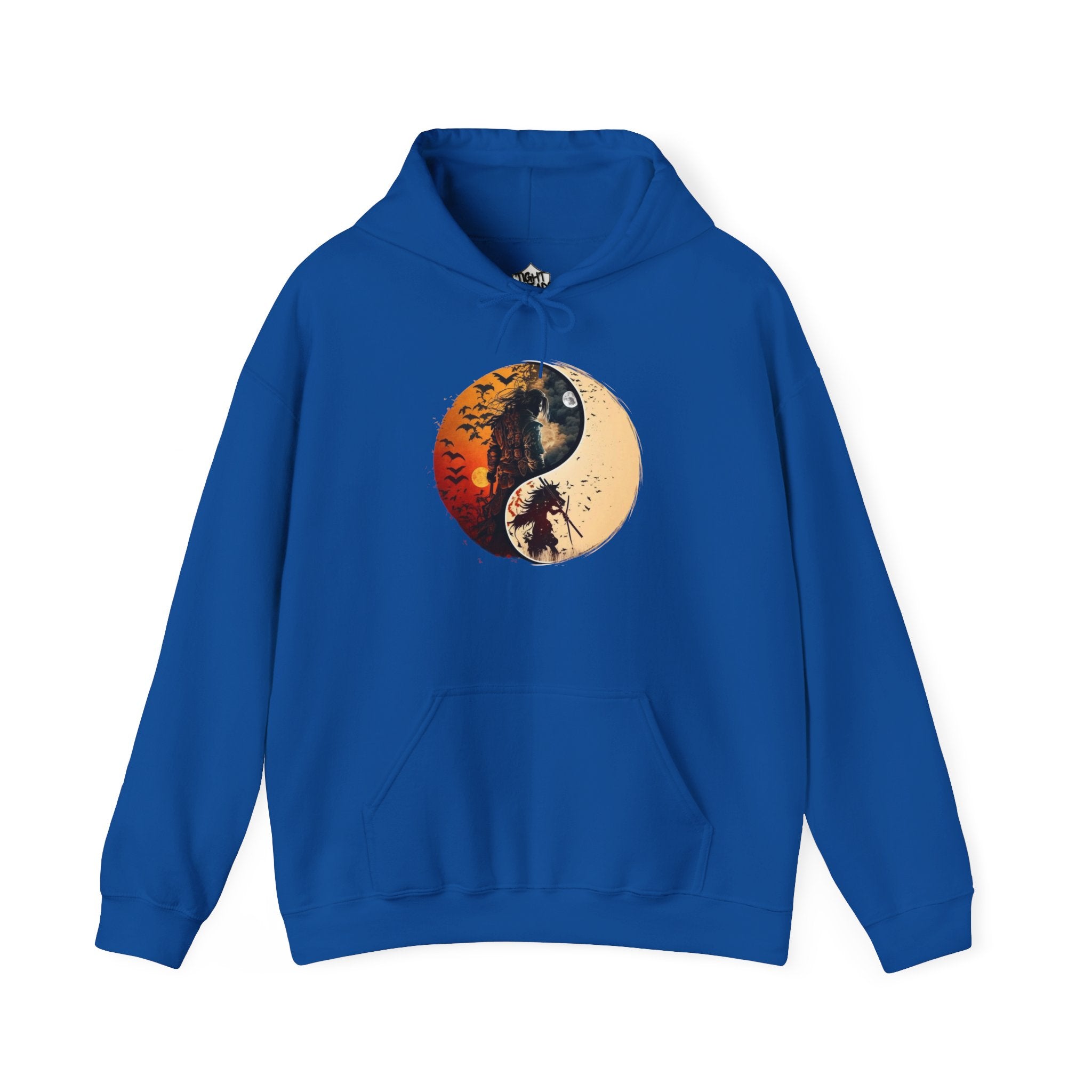 Yin Yang Samurai Hoodie - Cozy Streetwear, Unisex Fashion, Meditation Gift, Casual Wear, Spiritual Apparel