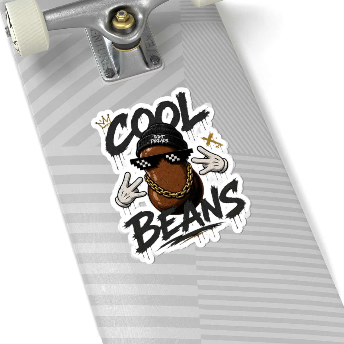 Cool Beans Sticker — Hip Hop Tight Threads Beanie Kiss-Cut Vinyl Sticker