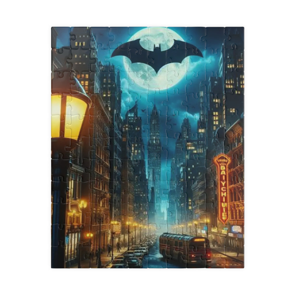 Gotham Night Skyline Batman signal Puzzle