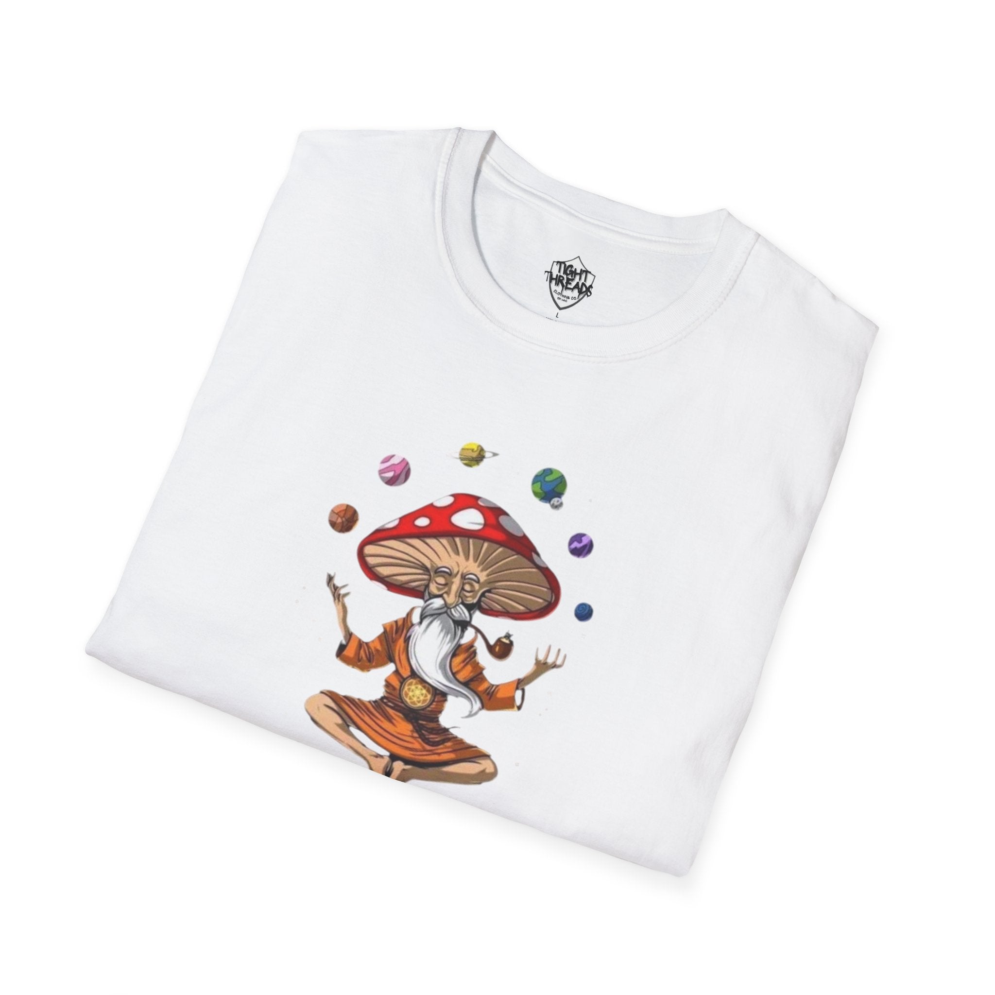 Mushroom Meditation Tee | Unisex Softstyle T-Shirt, Trendy Graphic Tee, Casual Wear, Nature Lover Gift, Relaxation Shirt, Festival Apparel