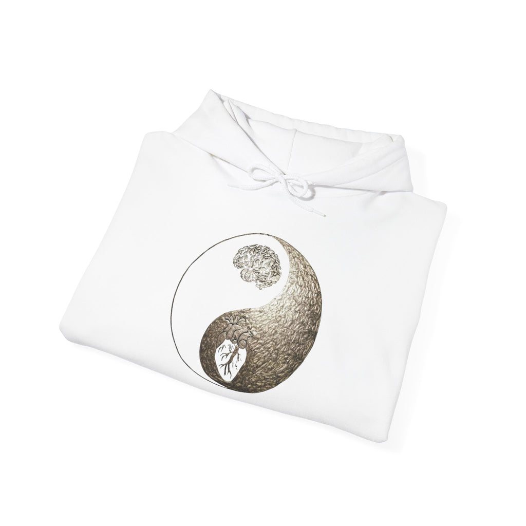 Yin Yang Mind over Body Hooded Sweatshirt - Cozy Unisex Hoodie for Peace Lovers, Spiritual Gift, Casual Wear, Meditation