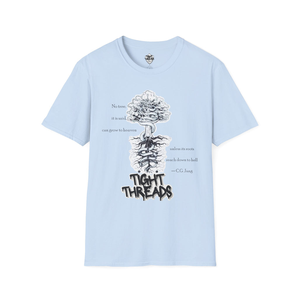 Carl Jung Quote Tees for Philosophers, Comfort Wear, Gift for Friends, Eco-Friendly Fashion, Tree Design Shirt