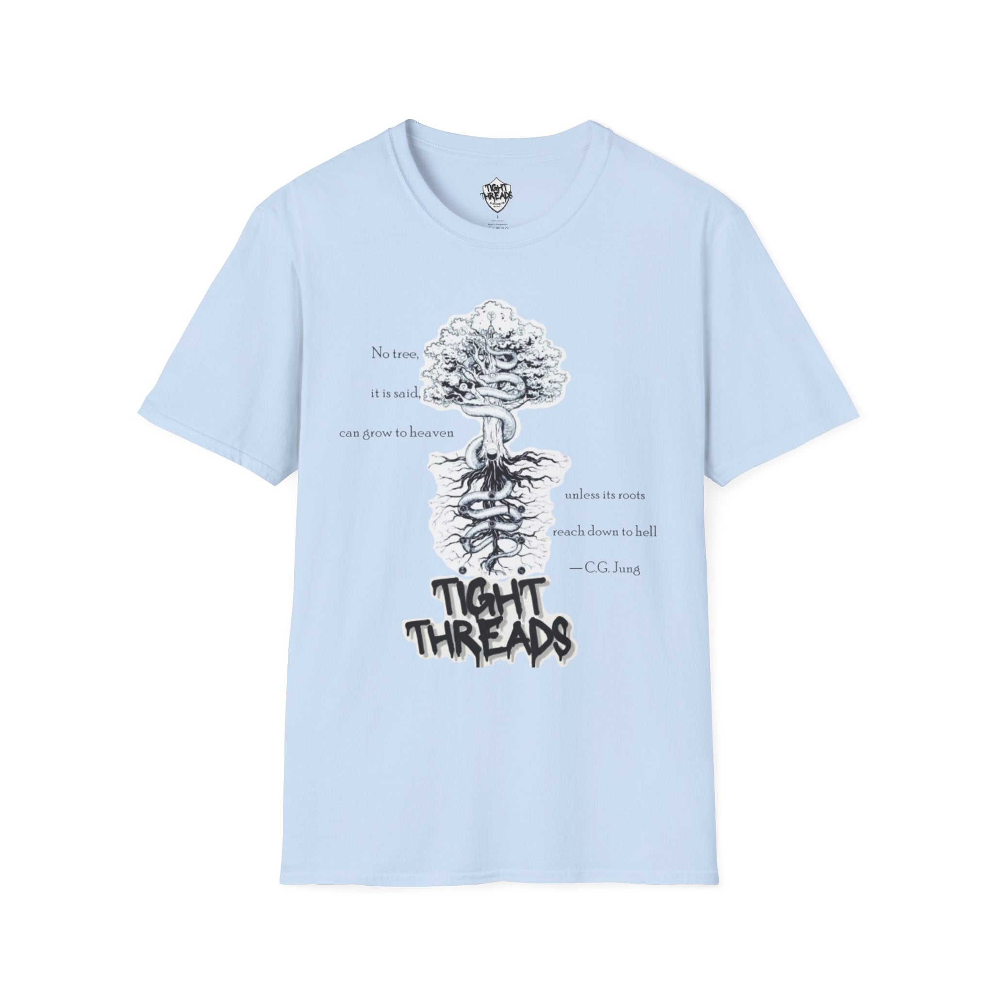 Carl Jung Quote Tees for Philosophers, Comfort Wear, Gift for Friends, Eco-Friendly Fashion, Tree Design Shirt