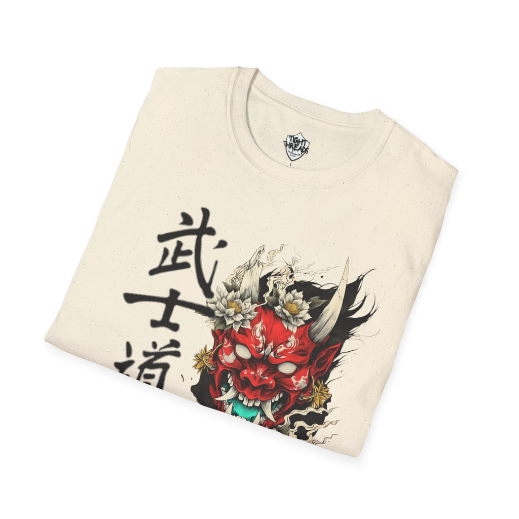 Oni Samurai Bushido Graphic Tee, Unisex Softstyle T-Shirt, Streetwear Style Urban Outfit