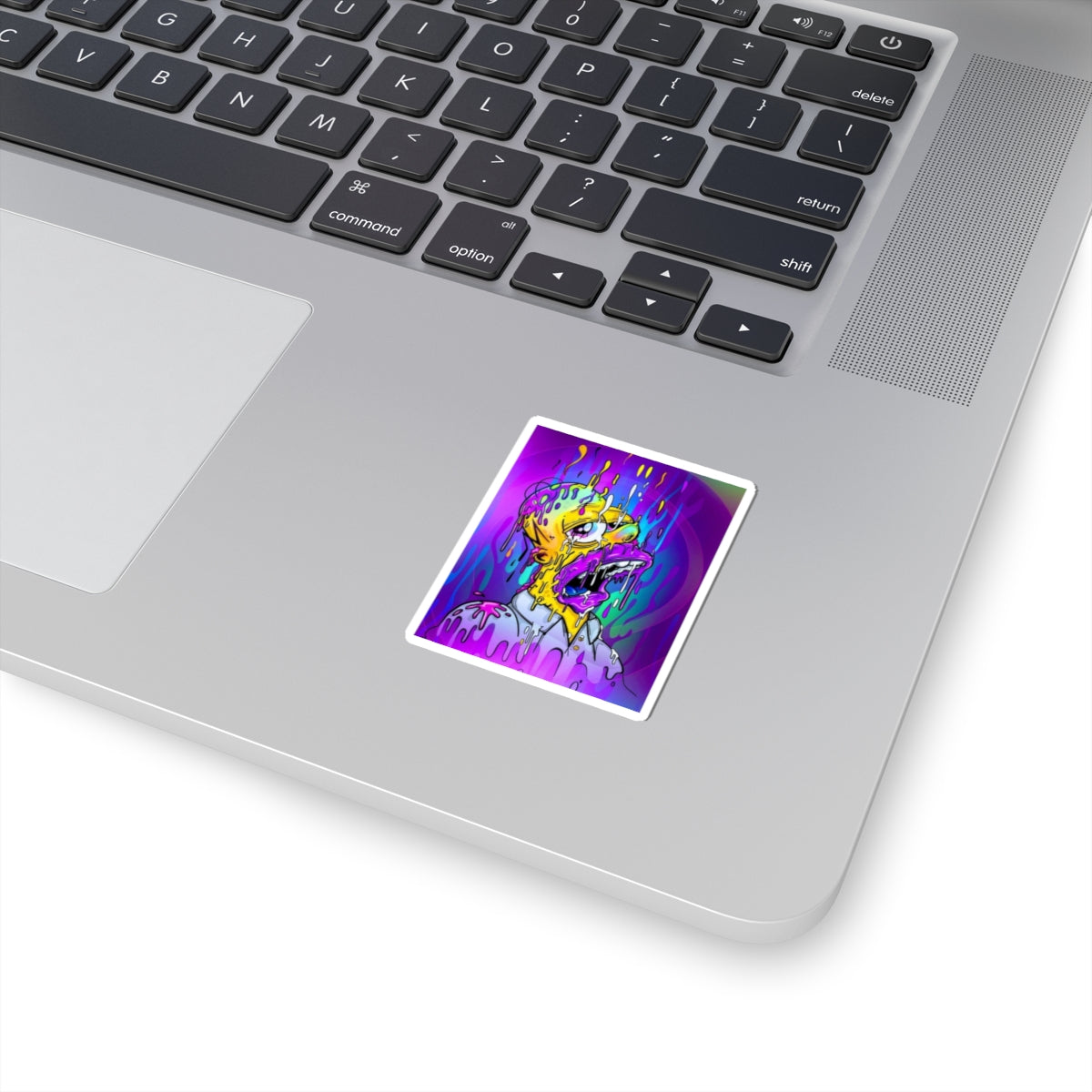 Melting Homer Head Kiss-Cut Sticker | Psychedelic Drip Art