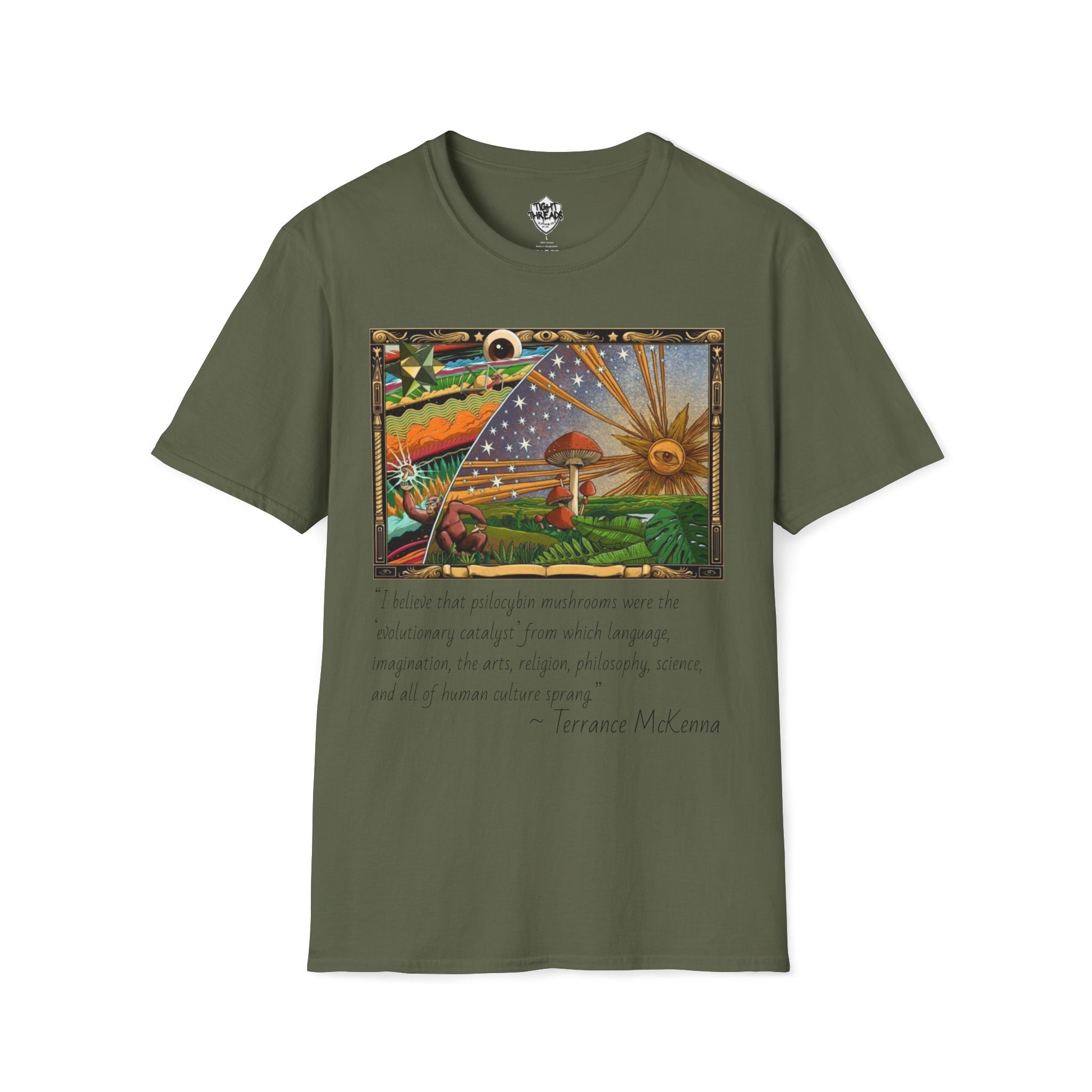 Terrance McKenna stoned ape theory T-Shirt, Motivational Shirt, Casual Wear, Gift for Dreamers, Unique Everyday Style