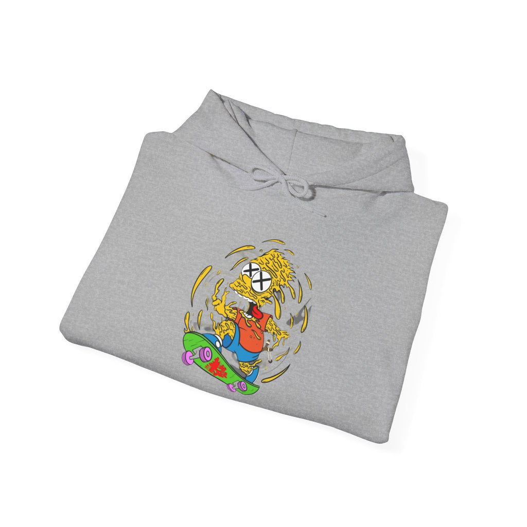Warping Bart Simpson Skateboarding Hoodie | Retro Skateboard Illustration