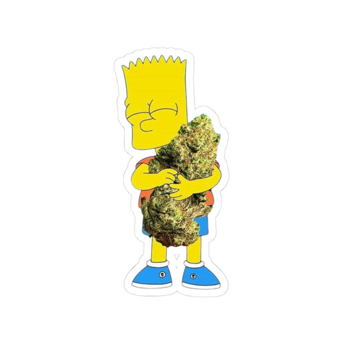 Bart Simpson Bud Sticker, Fun Cannabis Bart Simpson Sticker, Cool Laptop Décor, Retro Cartoon Vinyl, Gift for Stoners