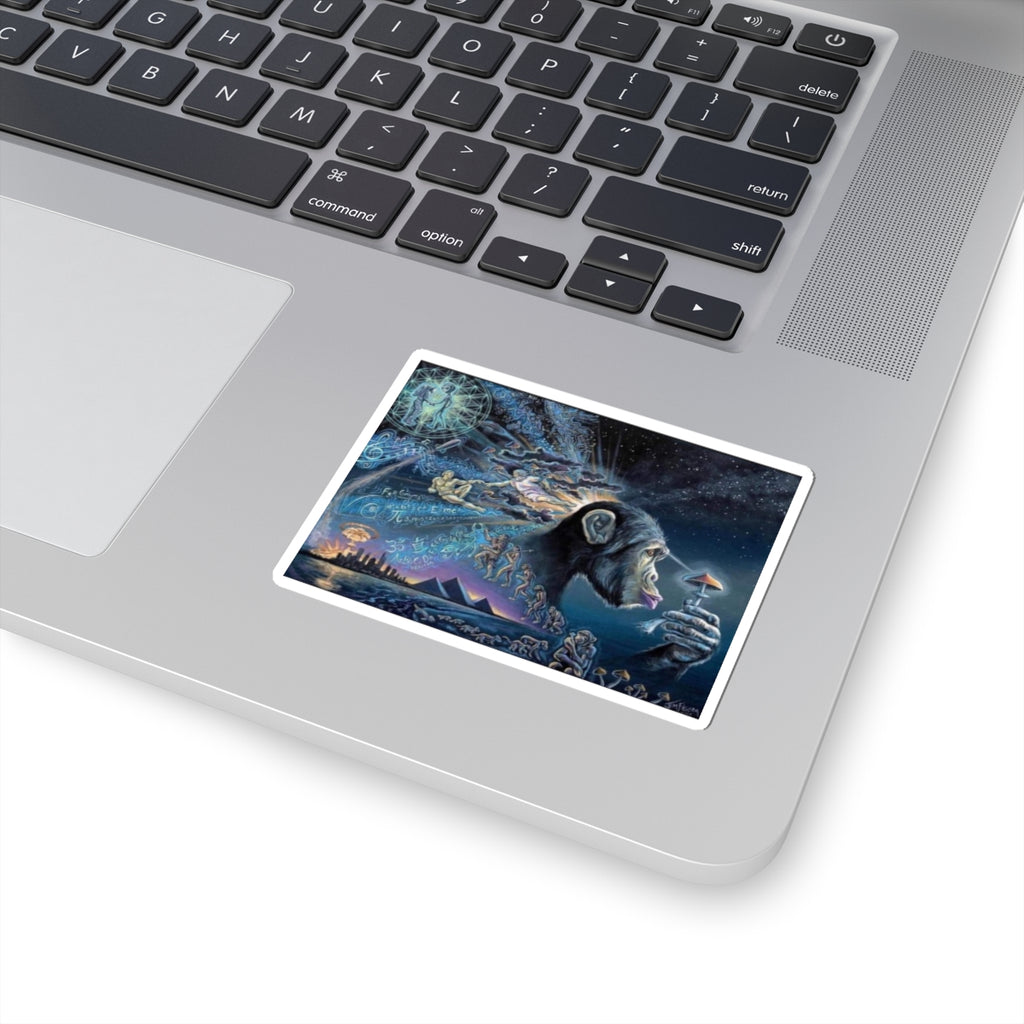 Cosmic Monkey Kiss-Cut Stickers | Artistic Vinyl Decals for Laptops, Journals, Phone Cases, Gifts, Home Decor