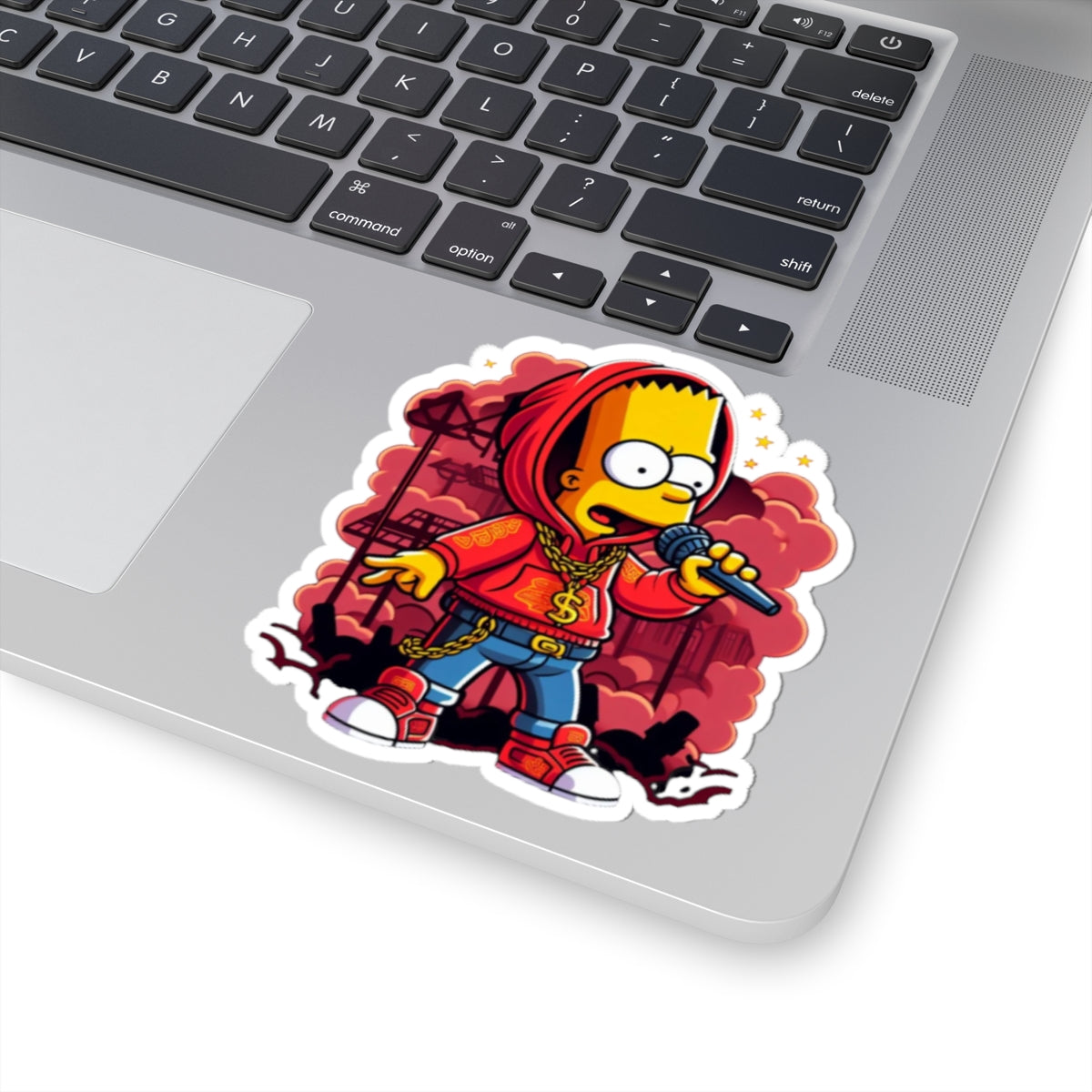 Rap Bart Simpson Sticker | Kiss-Cut Vinyl Sticker, Hip Hop Character
