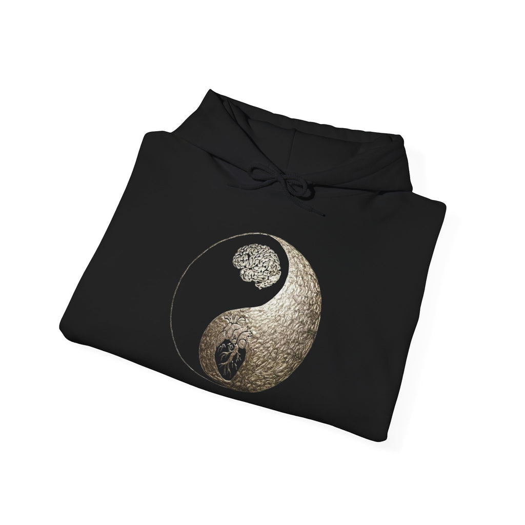 Yin Yang Mind over Body Hooded Sweatshirt - Cozy Unisex Hoodie for Peace Lovers, Spiritual Gift, Casual Wear, Meditation
