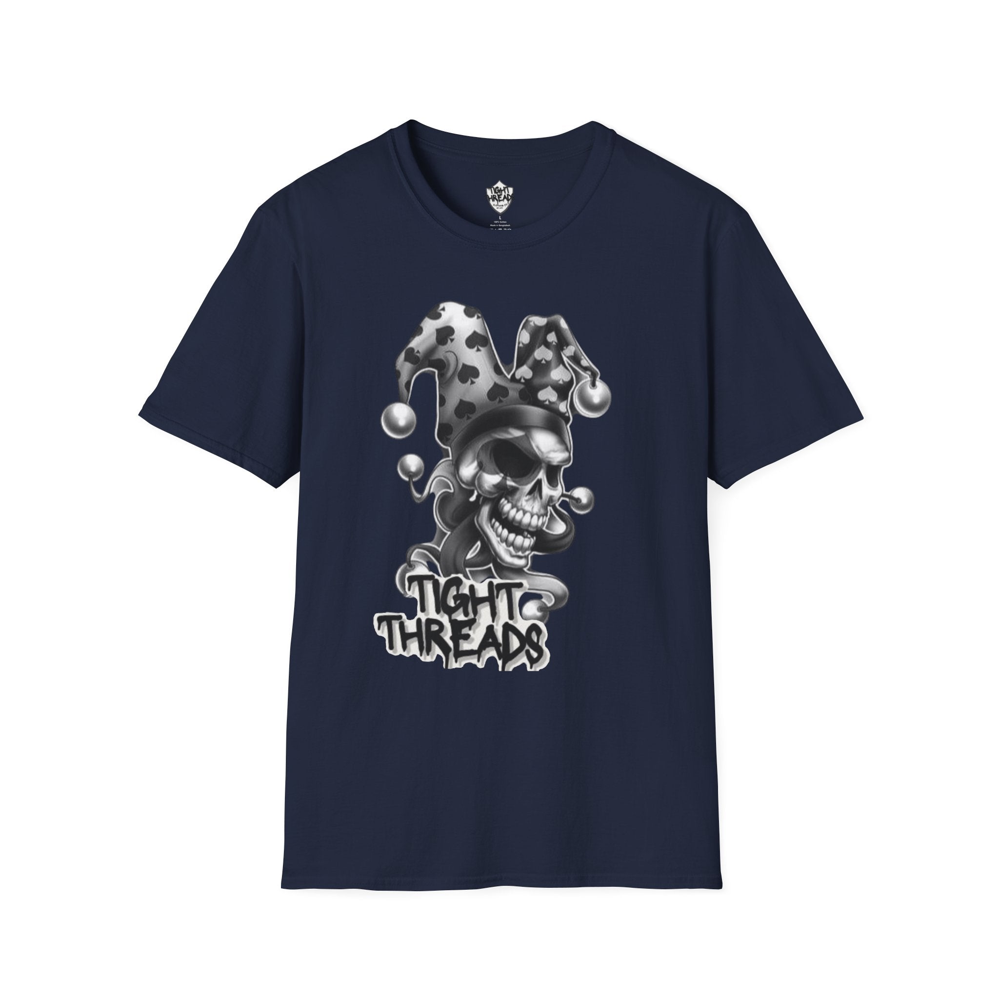 Skull Jester Tee - Unisex Softstyle T-Shirt, Halloween Costume Tee, Graphic Tee, Funny Shirt, Unique Gift for Him/Her