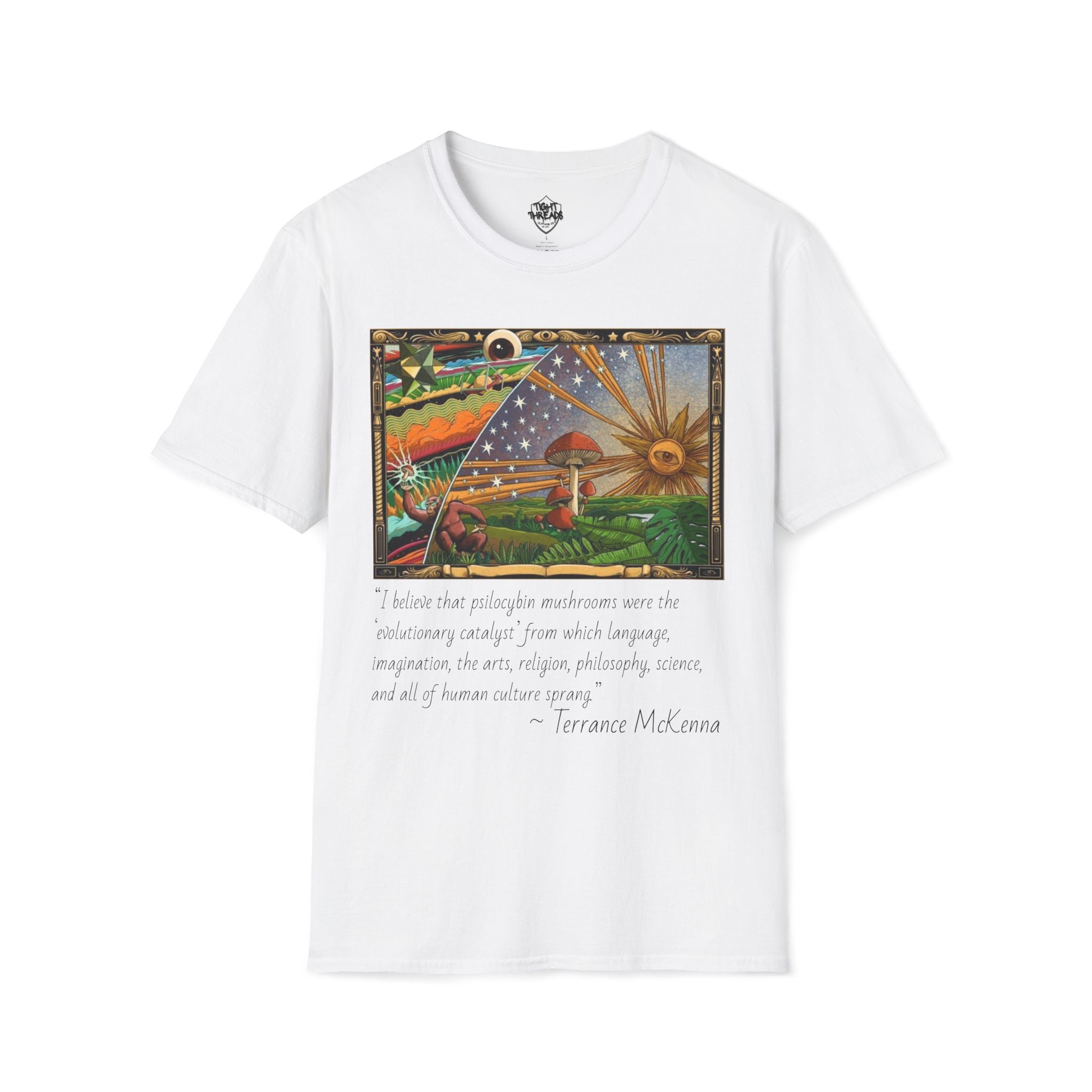 Terrance McKenna stoned ape theory T-Shirt, Motivational Shirt, Casual Wear, Gift for Dreamers, Unique Everyday Style