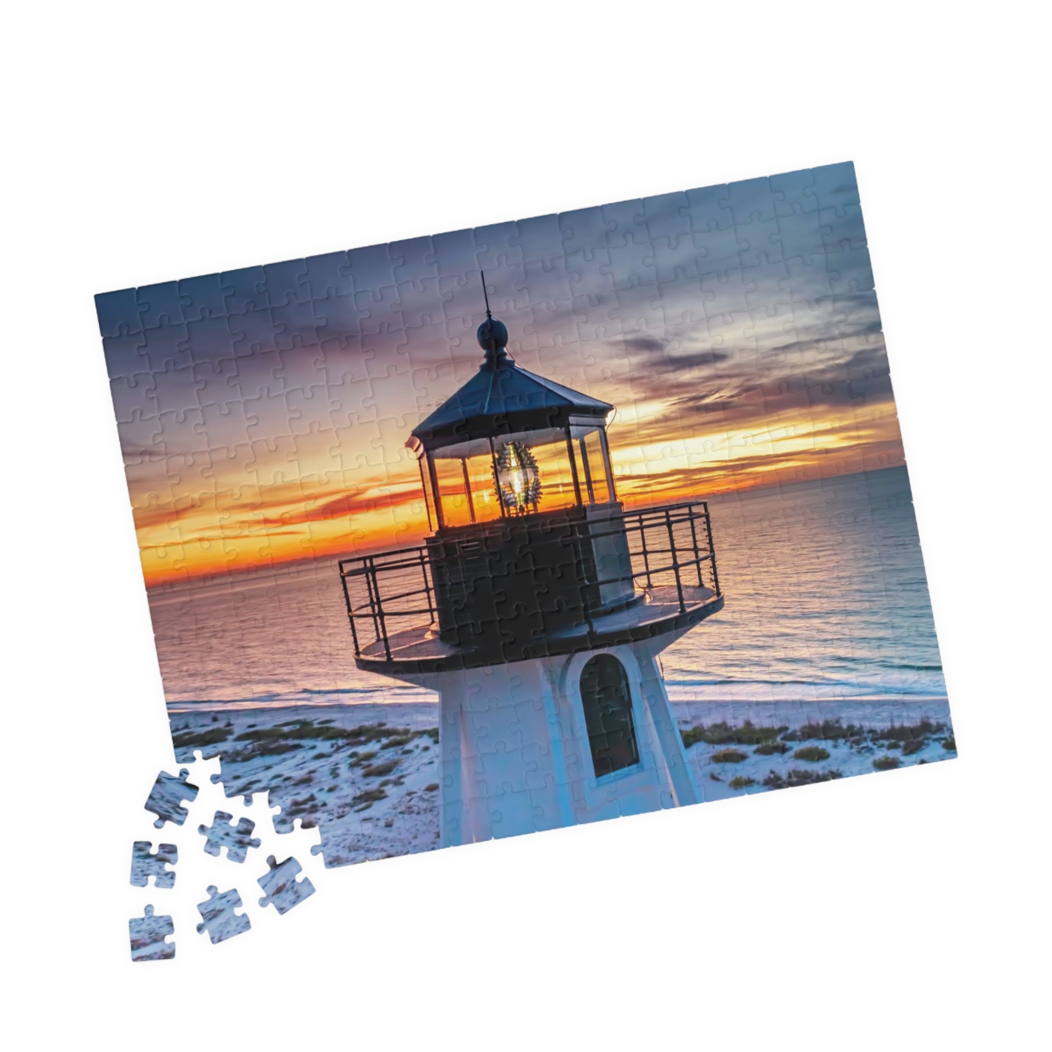 Lighthouse Sunset Puzzle 110, 252, 520, 1014 Piece | Scenic Coastal Jigsaw
