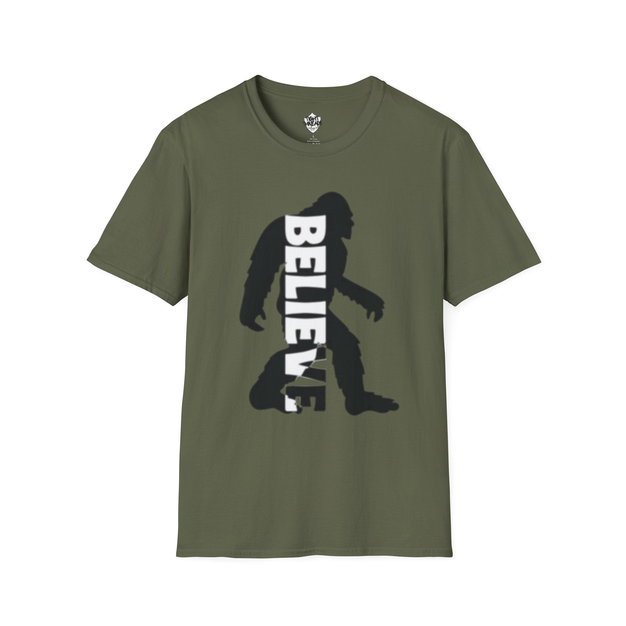 Bigfoot Believe T-Shirt | Sasquatch Silhouette Typography