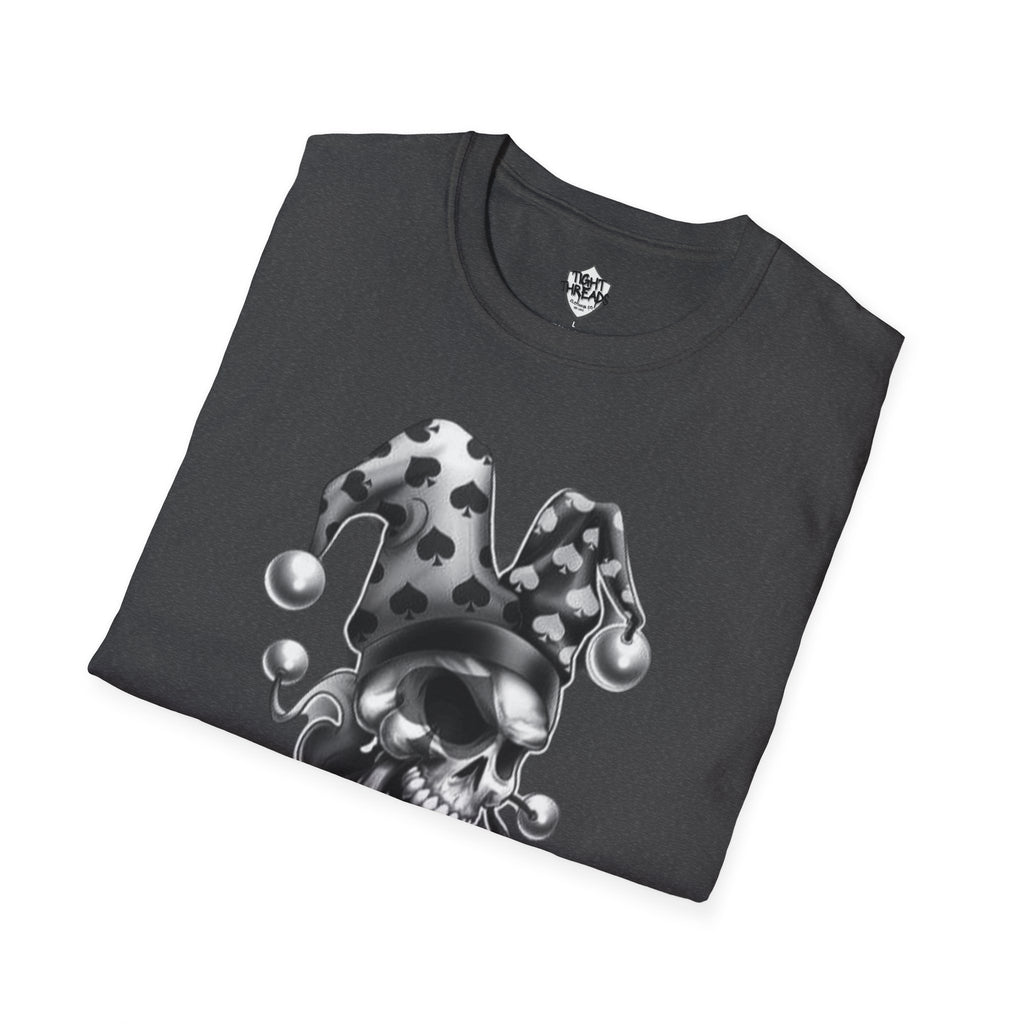 Skull Jester Tee - Unisex Softstyle T-Shirt, Halloween Costume Tee, Graphic Tee, Funny Shirt, Unique Gift for Him/Her
