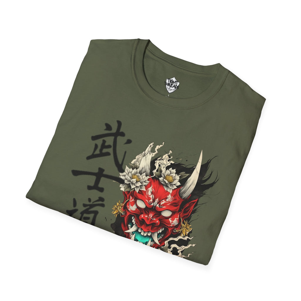 Oni Samurai Bushido Graphic Tee, Unisex Softstyle T-Shirt, Streetwear Style Urban Outfit