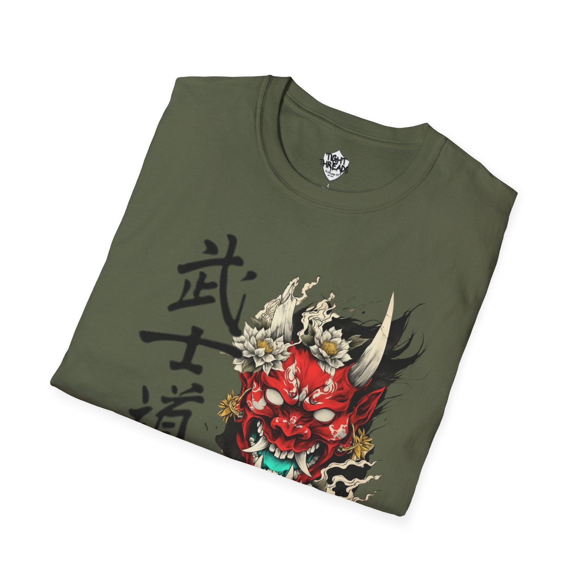 Oni Samurai Bushido Graphic Tee, Unisex Softstyle T-Shirt, Streetwear Style Urban Outfit