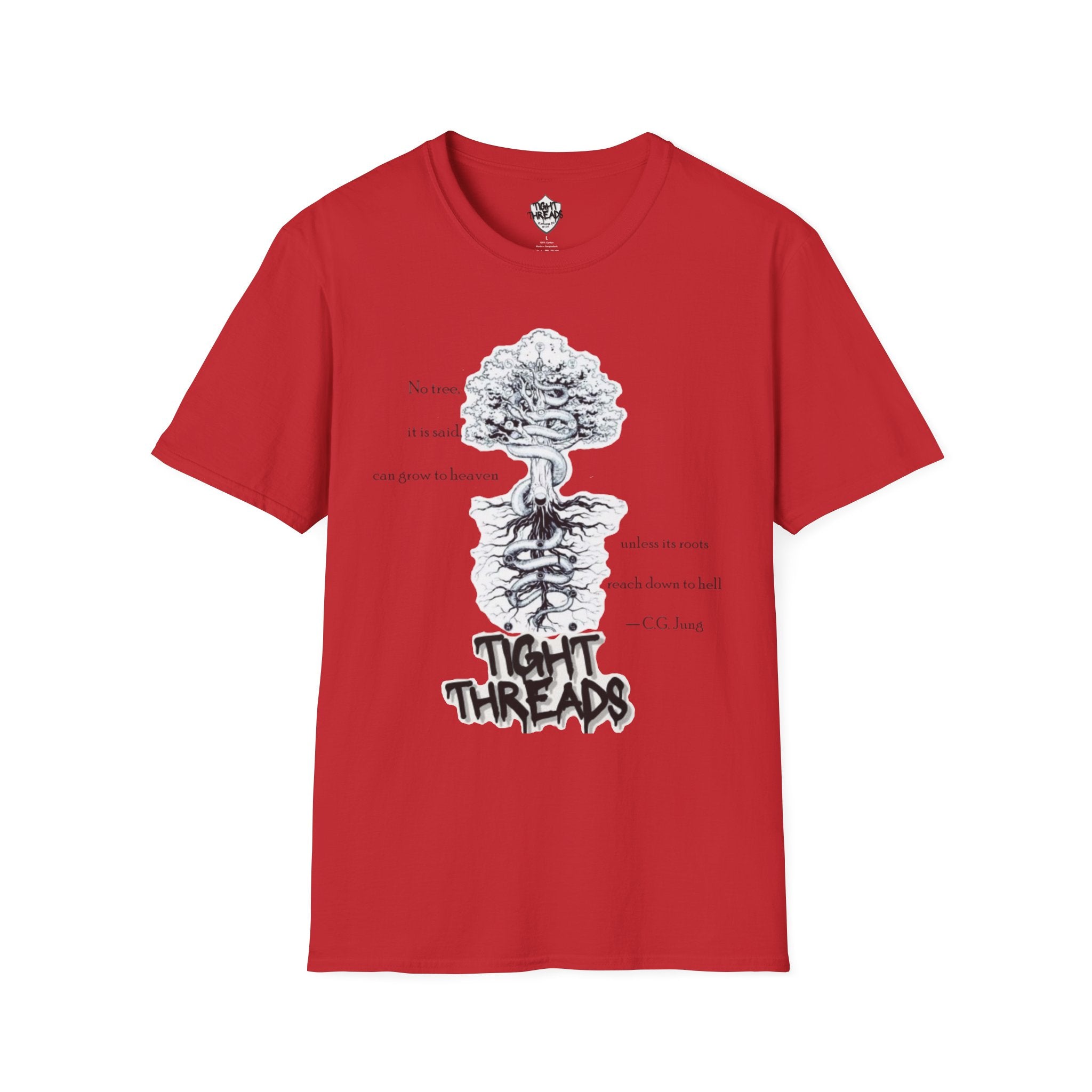 Carl Jung Quote Tees for Philosophers, Comfort Wear, Gift for Friends, Eco-Friendly Fashion, Tree Design Shirt