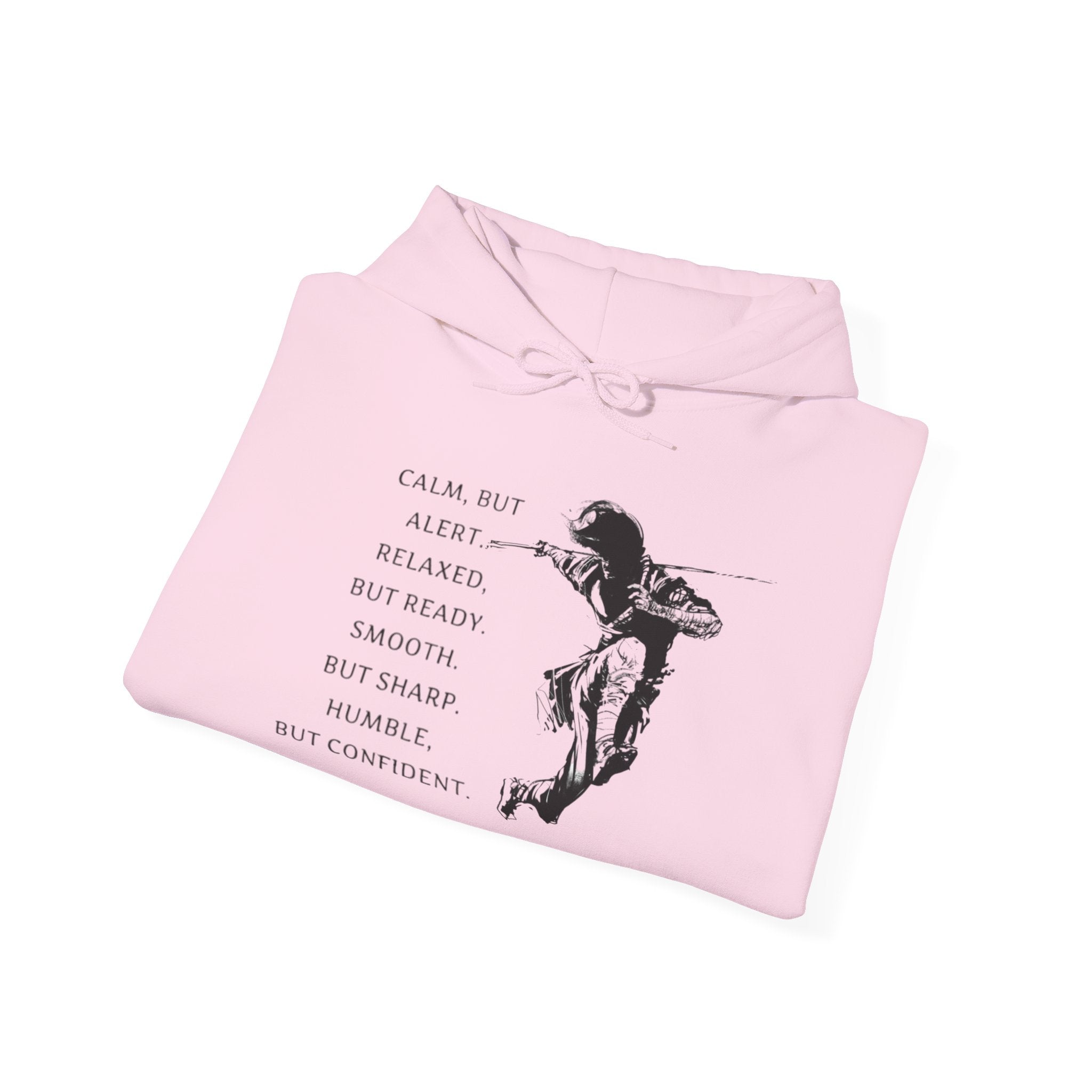 Calm Yet Confident Hoodie, Inspirational Sweatshirt for Mindfulness, Gift for Creatives, Cozy Layer for Every Occasion