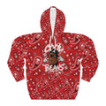 Cool Beans Bandana Graphic Hoodie | Red Paisley All-Over Print