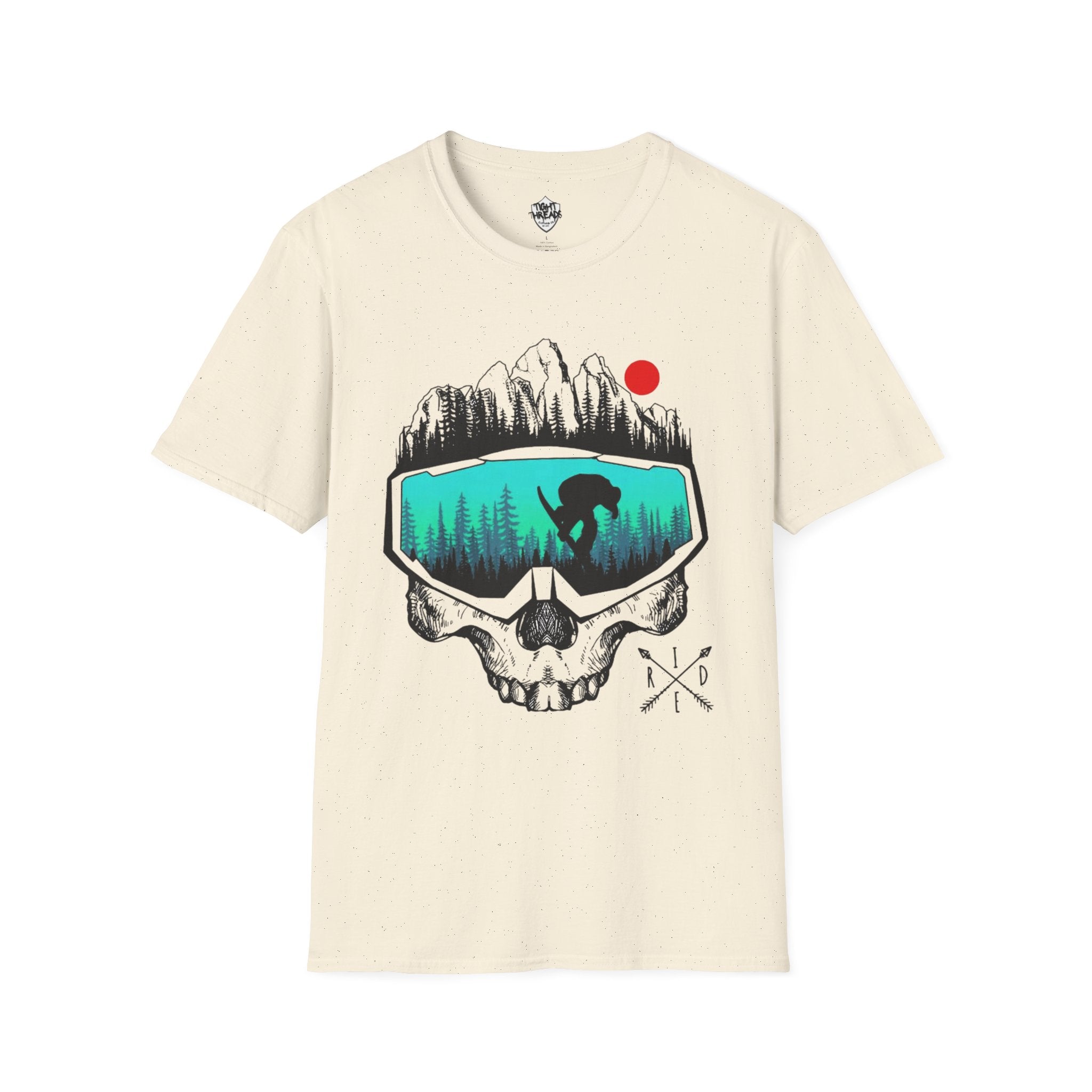 Snowboard Skull T-Shirt - Cool Adventure Graphic Tee for Outdoor Enthusiasts, Summer Festivals, Gift for Him/Her, Casual Wear, Nature tee
