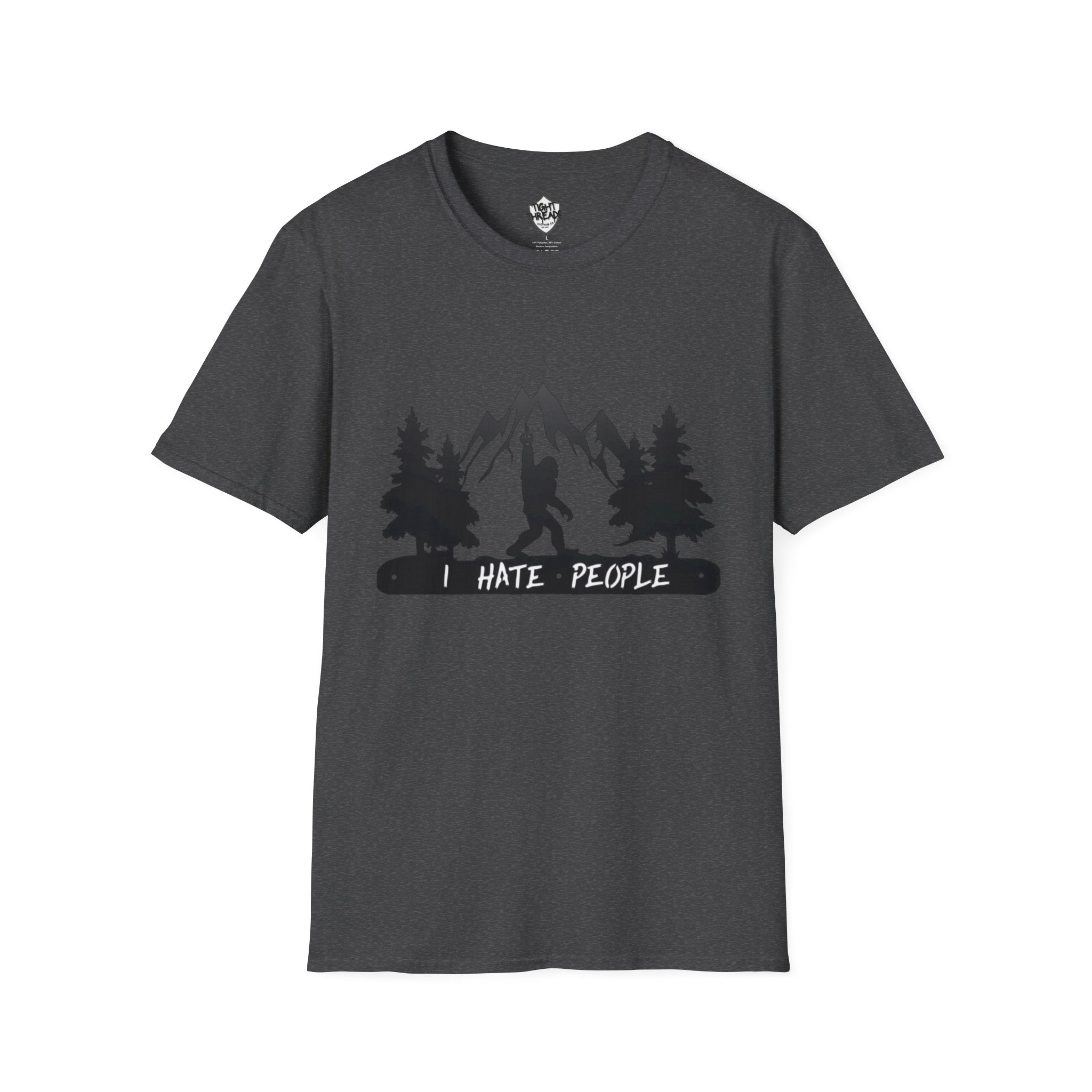 Bigfoot I Hate People mountain silhouette T-Shirt | hiker outdoors trees