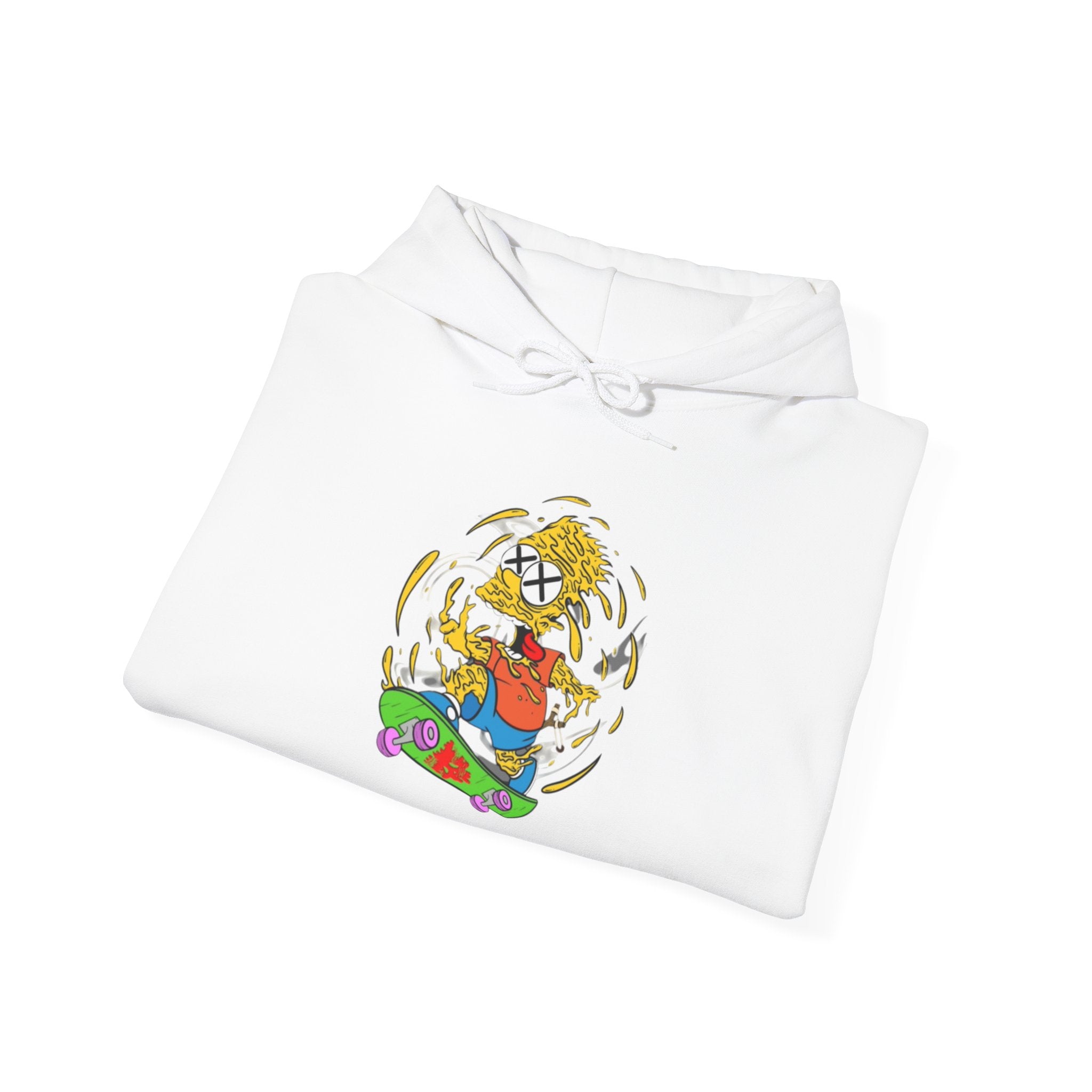 Warping Bart Simpson Skateboarding Hoodie | Retro Skateboard Illustration