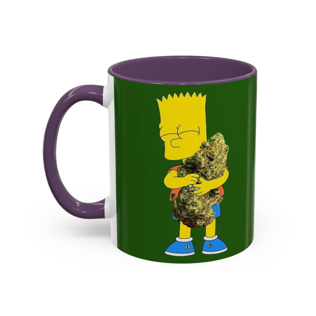 Leafy Green Lettering Accent Coffee Mug 11oz 15oz | Forest Background, Contrasting Handle