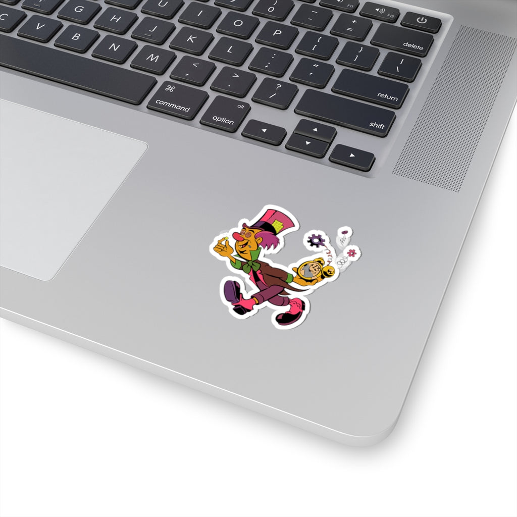 Psychedelic Mad Hatter Sticker - Kiss-Cut Stickers, Alice in Wonderland Decal, Trippy Laptop Sticker, Colorful Water Bottle Decal, Unique