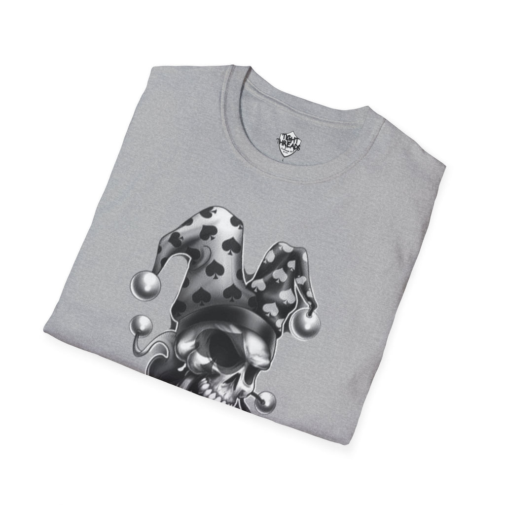Skull Jester Tee - Unisex Softstyle T-Shirt, Halloween Costume Tee, Graphic Tee, Funny Shirt, Unique Gift for Him/Her