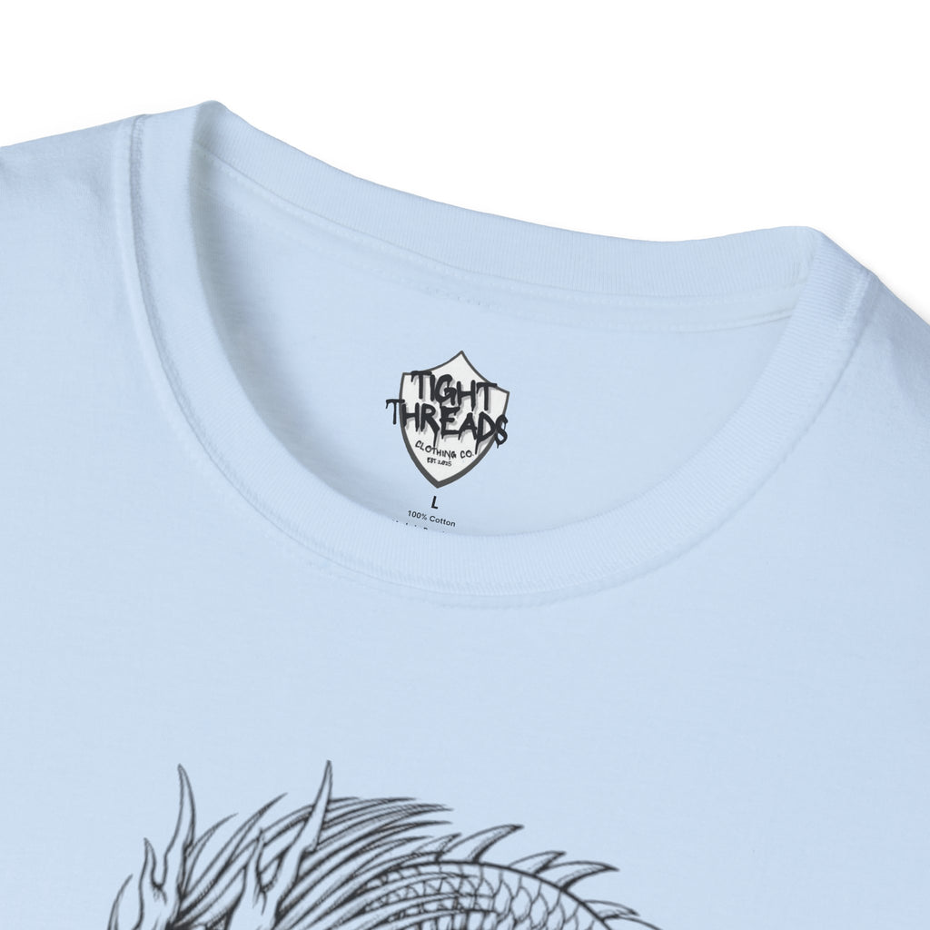 Dragon Oni Graphic Unisex Softstyle T-Shirt, Casual Wear, Gift for Him/Her, Festival Outfit, Anime Lover Tee, Unique Art Shirt