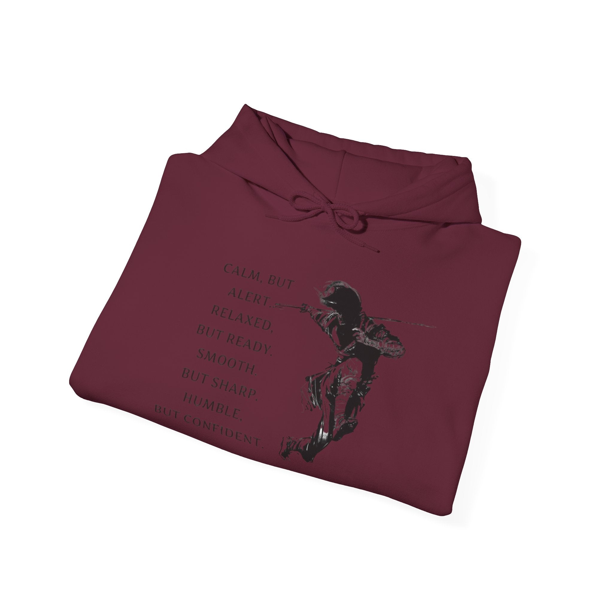Calm Yet Confident Hoodie, Inspirational Sweatshirt for Mindfulness, Gift for Creatives, Cozy Layer for Every Occasion