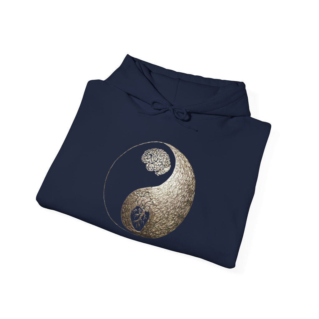 Yin Yang Mind over Body Hooded Sweatshirt - Cozy Unisex Hoodie for Peace Lovers, Spiritual Gift, Casual Wear, Meditation