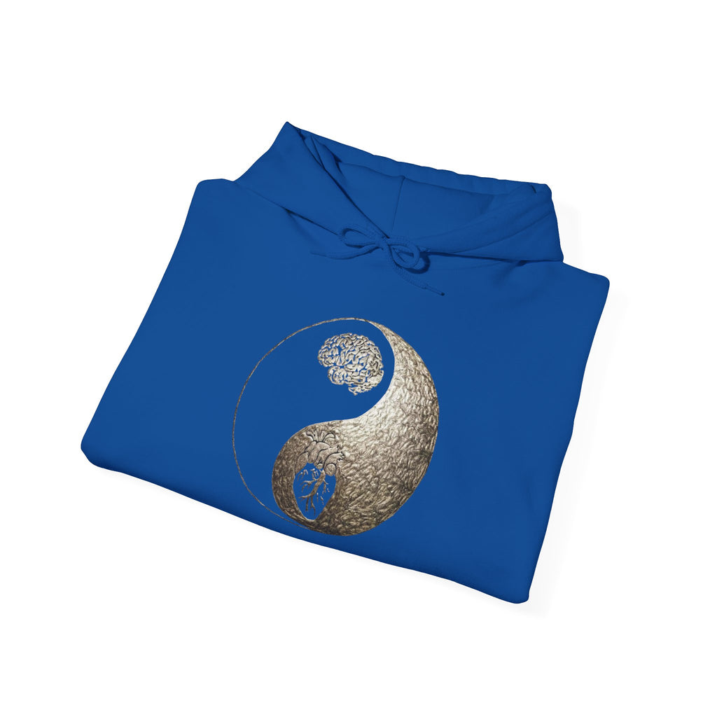 Yin Yang Mind over Body Hooded Sweatshirt - Cozy Unisex Hoodie for Peace Lovers, Spiritual Gift, Casual Wear, Meditation
