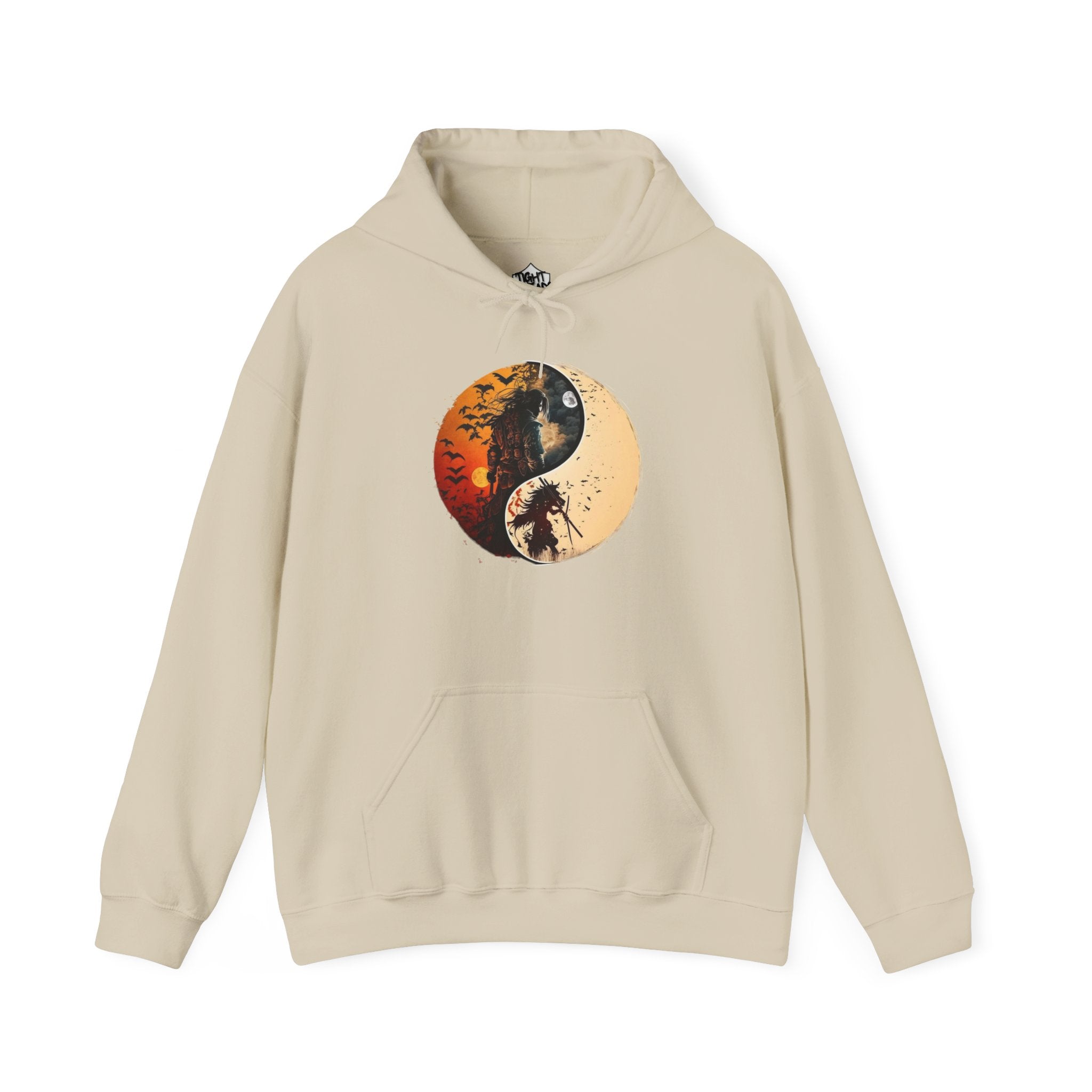 Yin Yang Samurai Hoodie - Cozy Streetwear, Unisex Fashion, Meditation Gift, Casual Wear, Spiritual Apparel