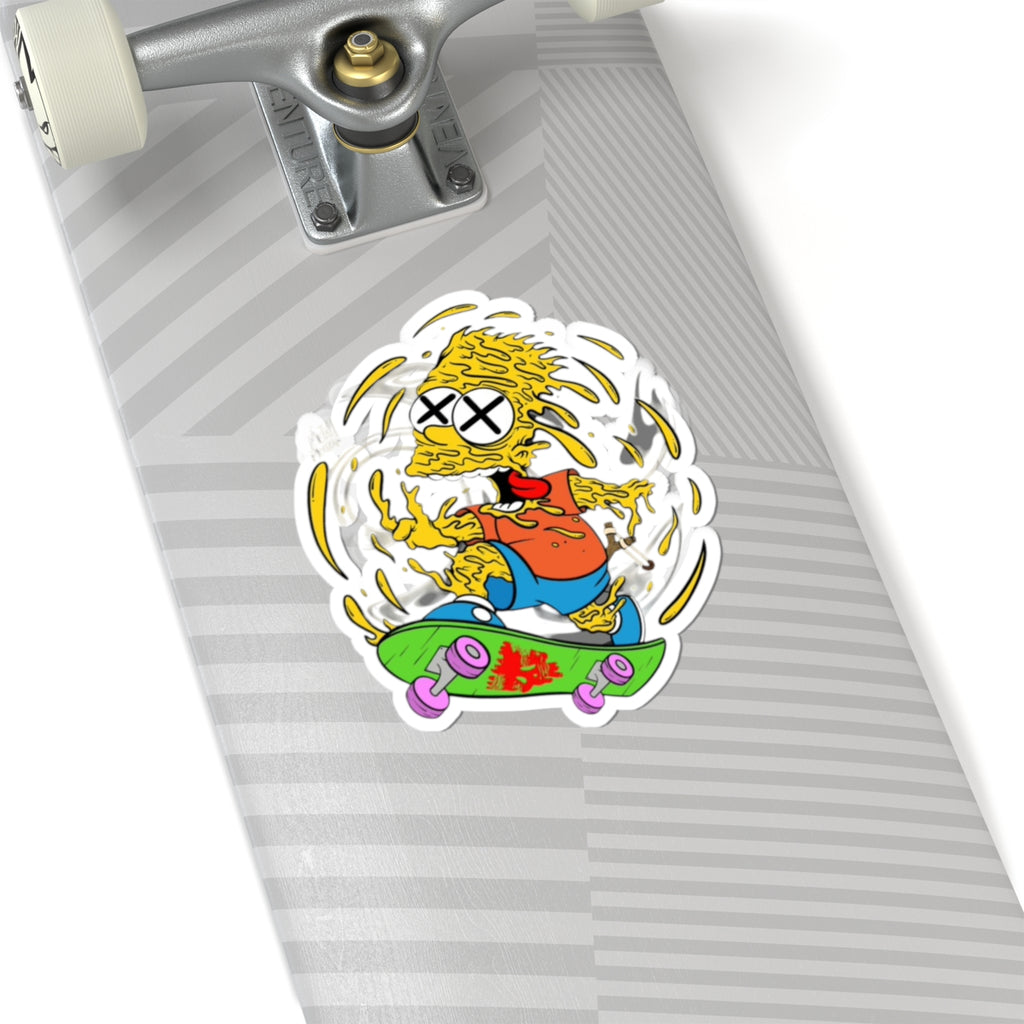 Mind Melting Bart Simpson Skateboard Sticker | Kiss-Cut Skateboard Sticker