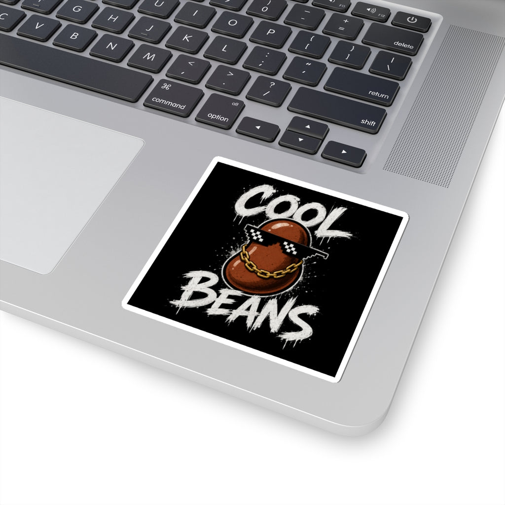 Cool Beans Sticker | Retro Bean Character, Sunglasses & Chain