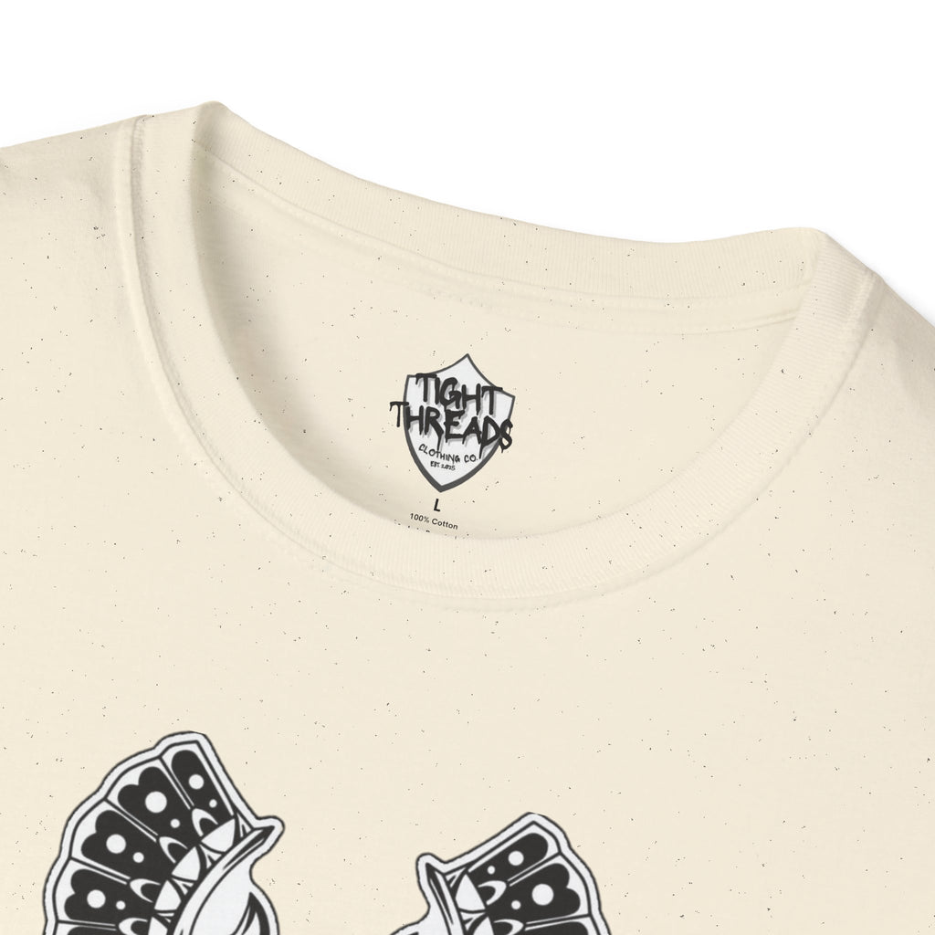 Samurai Skull Graphic T-Shirt, Unisex Softstyle Tee, Edgy Streetwear, Perfect for Anime Fans, Casual Wear, Birthday Gift