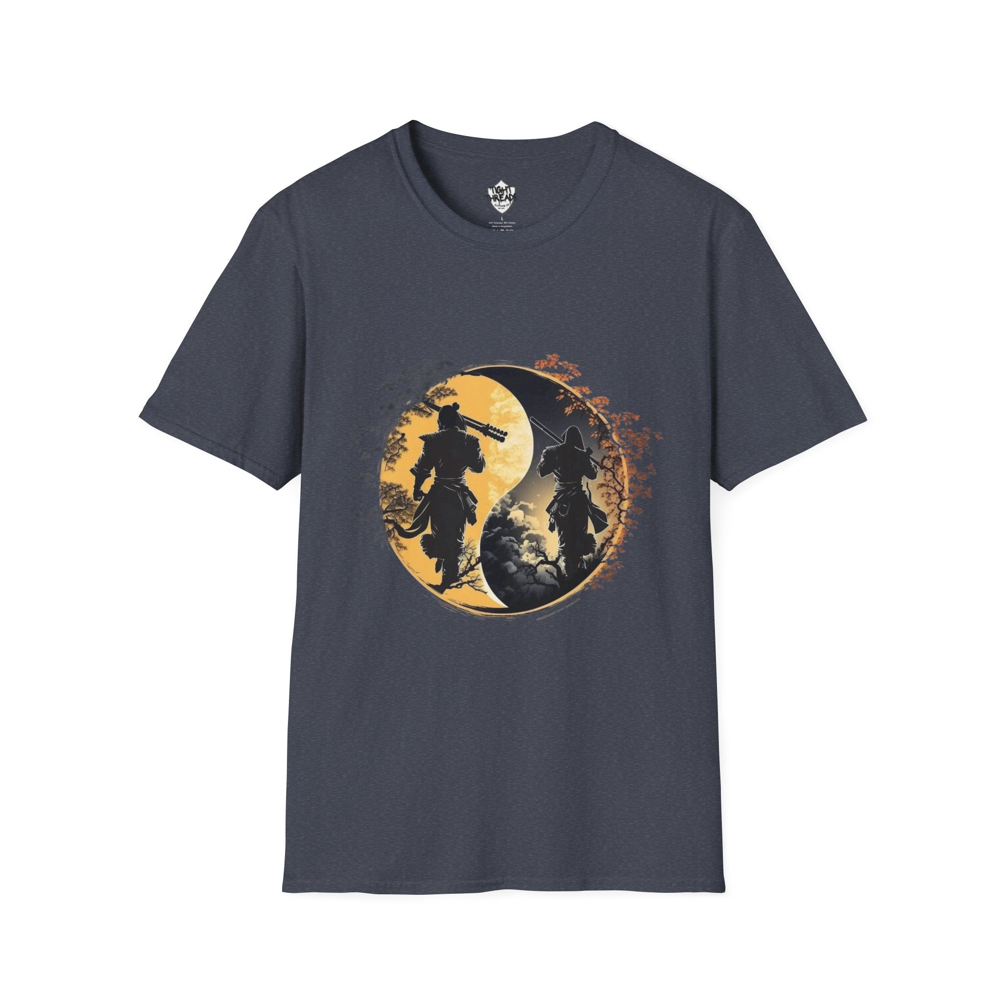 Yin Yang Samurai unisex style T-Shirt, Men and Women T-Shirt, durable and smooth fabric, casual wear.